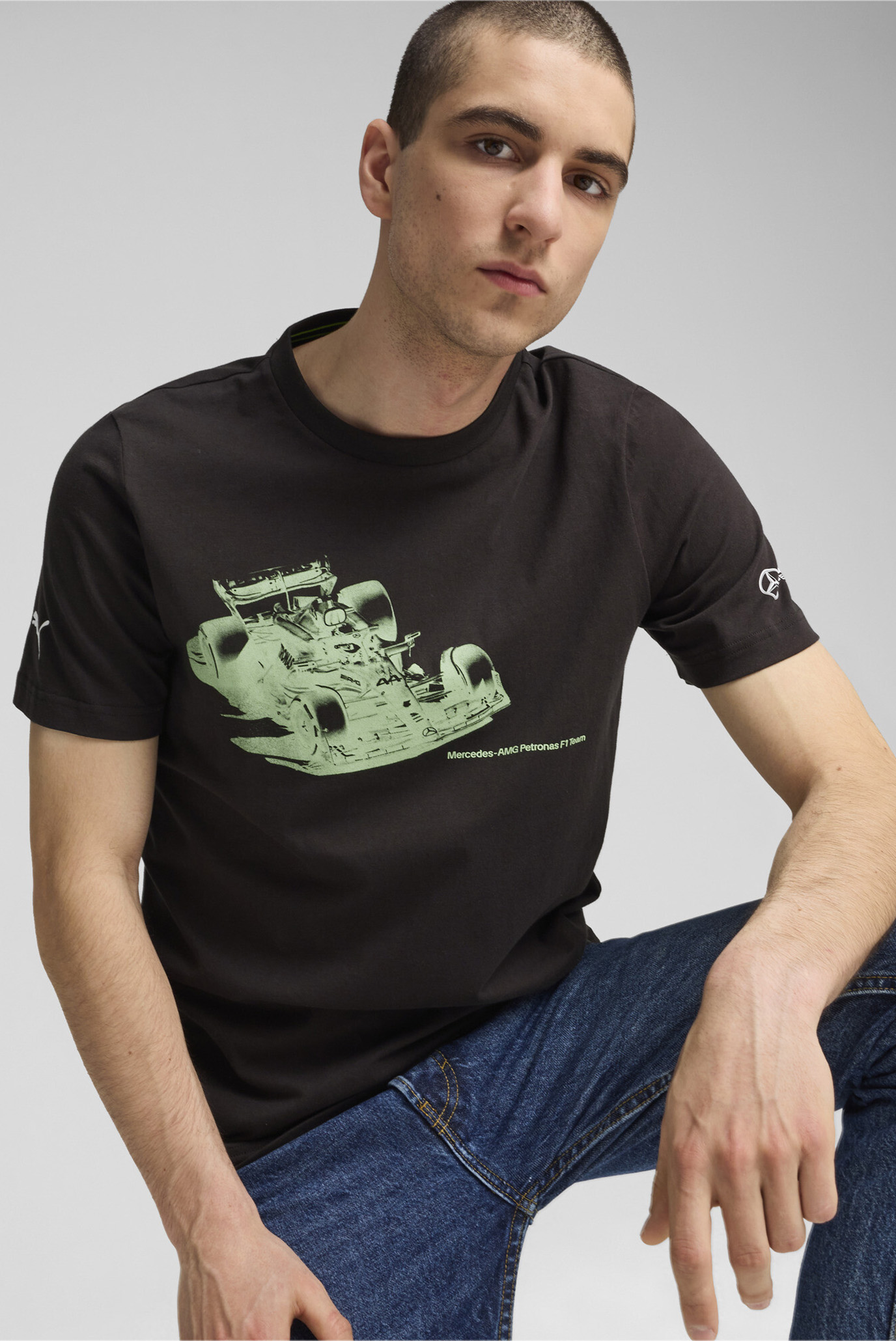 Чоловіча чорна футболка Mercedes-AMG Petronas F1® ESS Car Graphic Tee Men 1