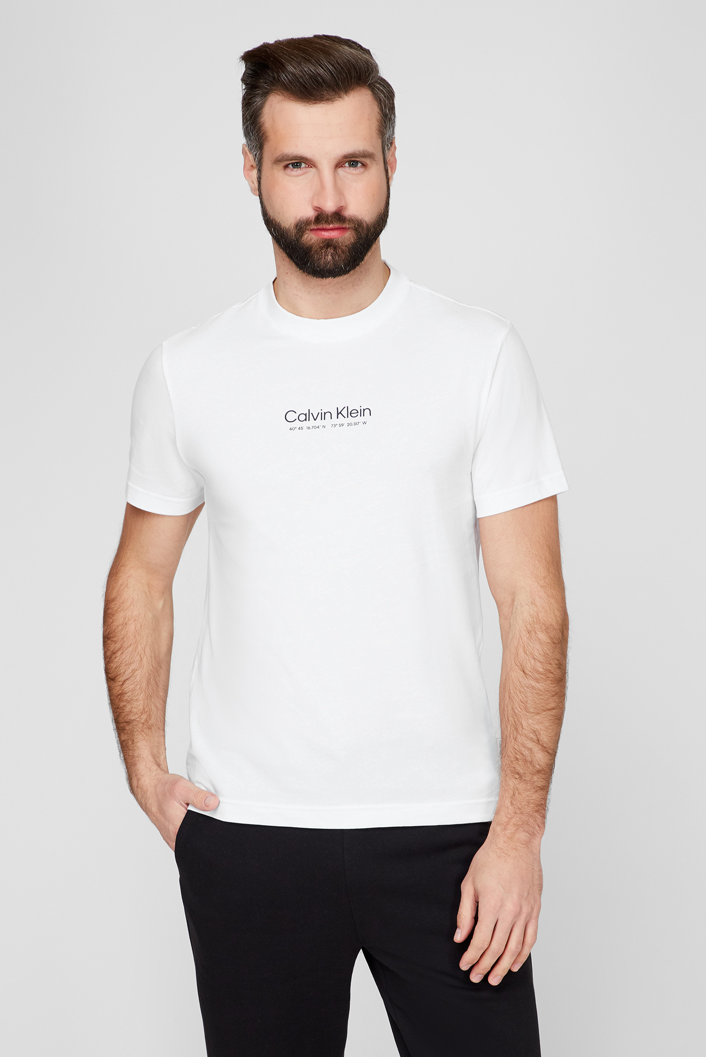 Мужская белая футболка LOGO COORDINATES 1