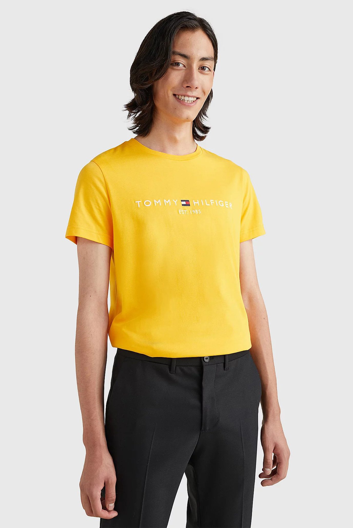 Мужская желтая футболка TOMMY LOGO TEE 1