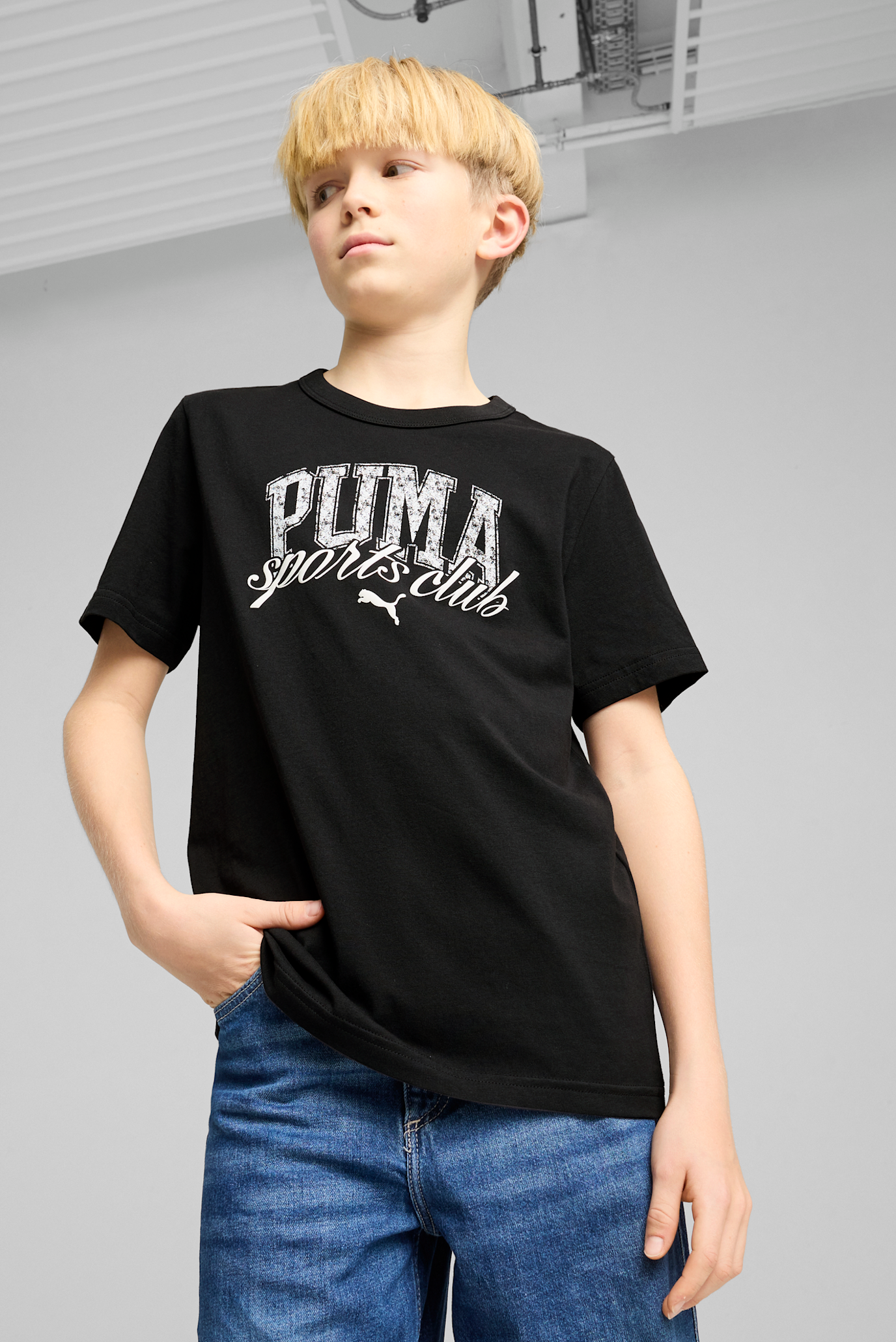 Детская черная футболка PUMA Class Graphic Tee Youth 1