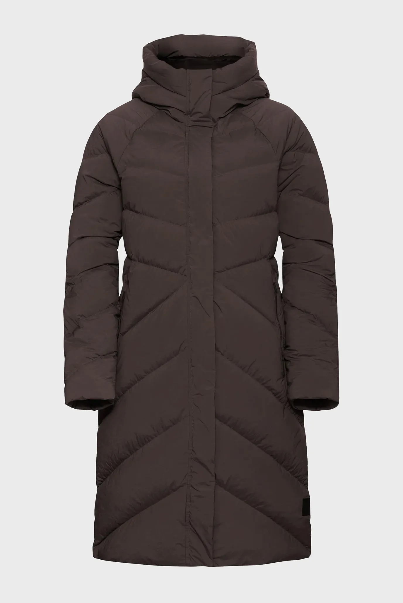Женский темно-коричневый пуховик 7