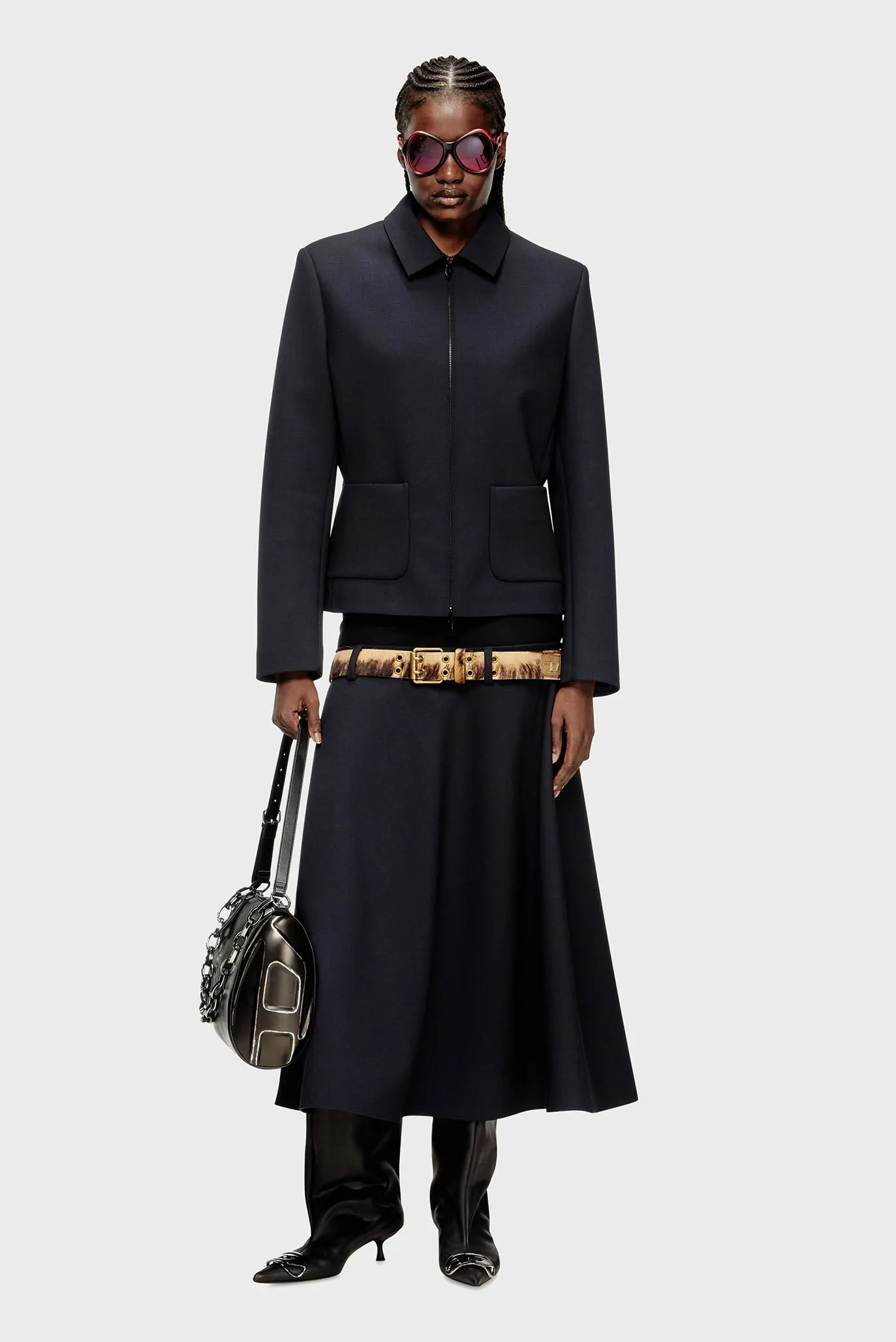 Женские черные кожаные сапоги D-VENUS 40 KB 6