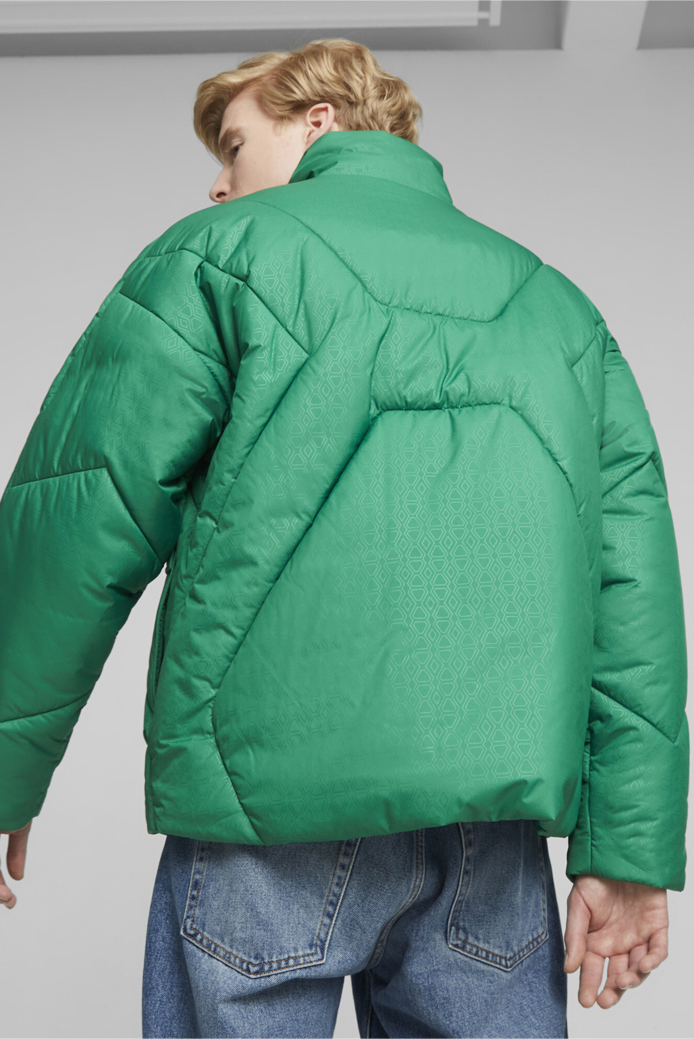 Puma green 2025 bomber jacket