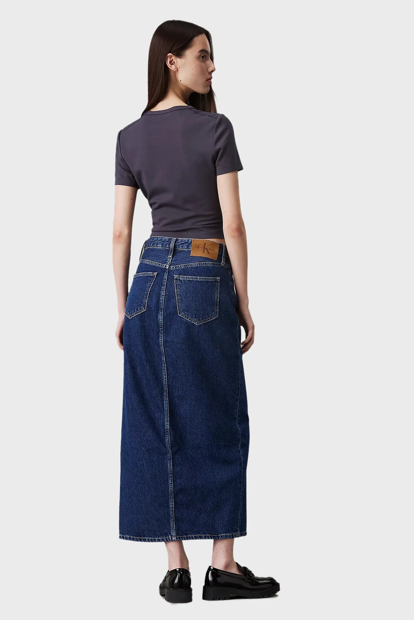 Женская темно-синяя джинсовая юбка 3