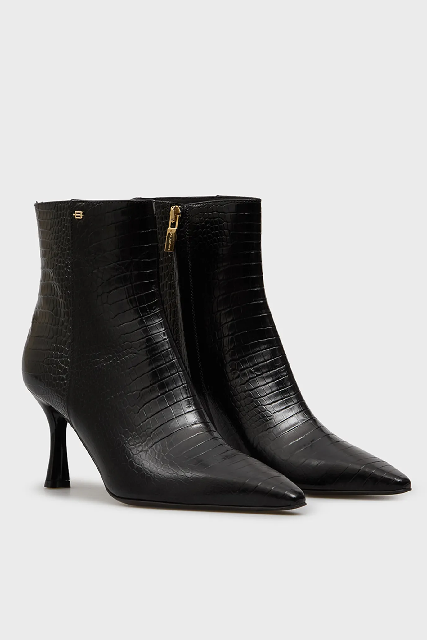 Женские черные кожаные ботильоны 3