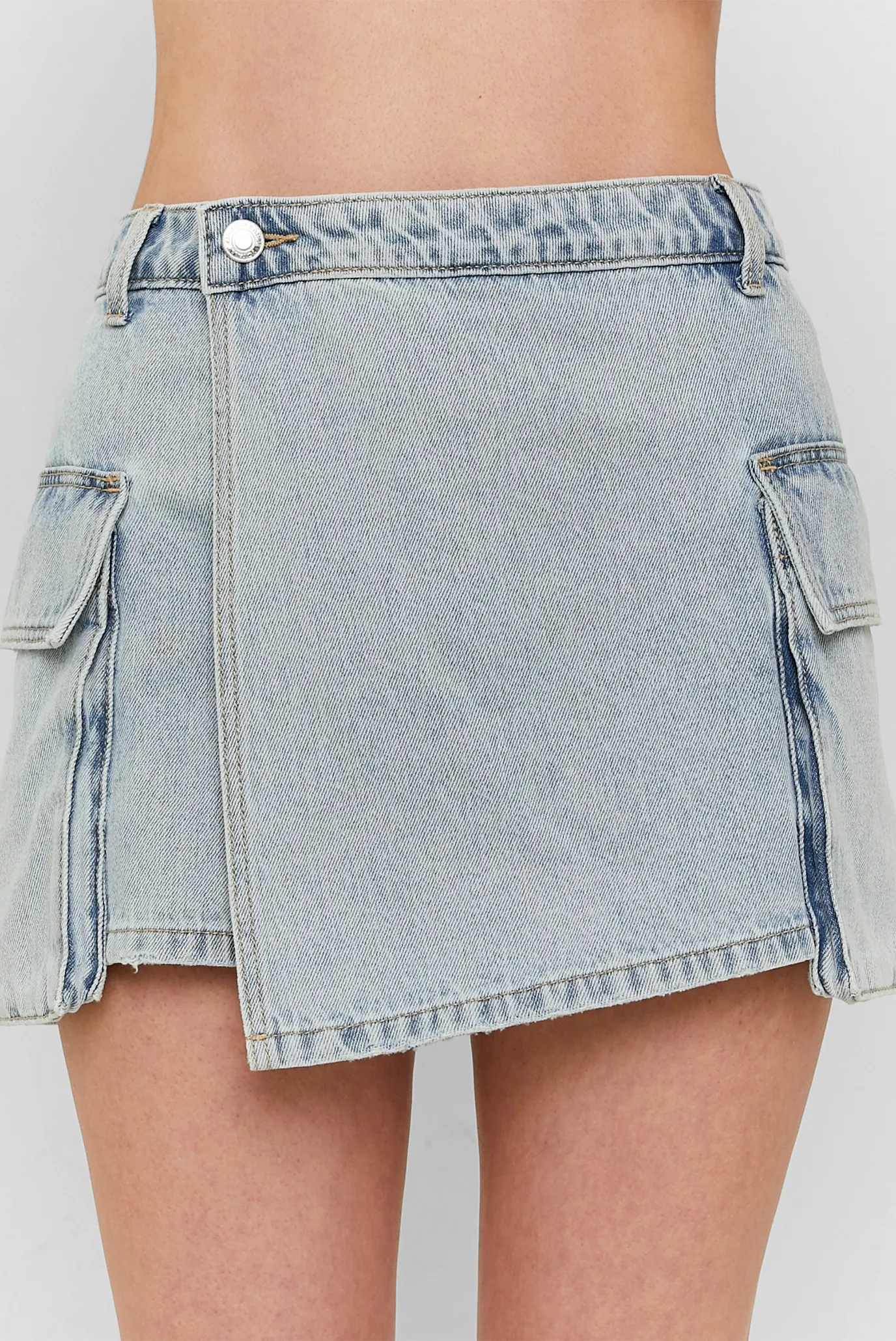 Жіноча блакитна джинсова спідниця-шорти 3