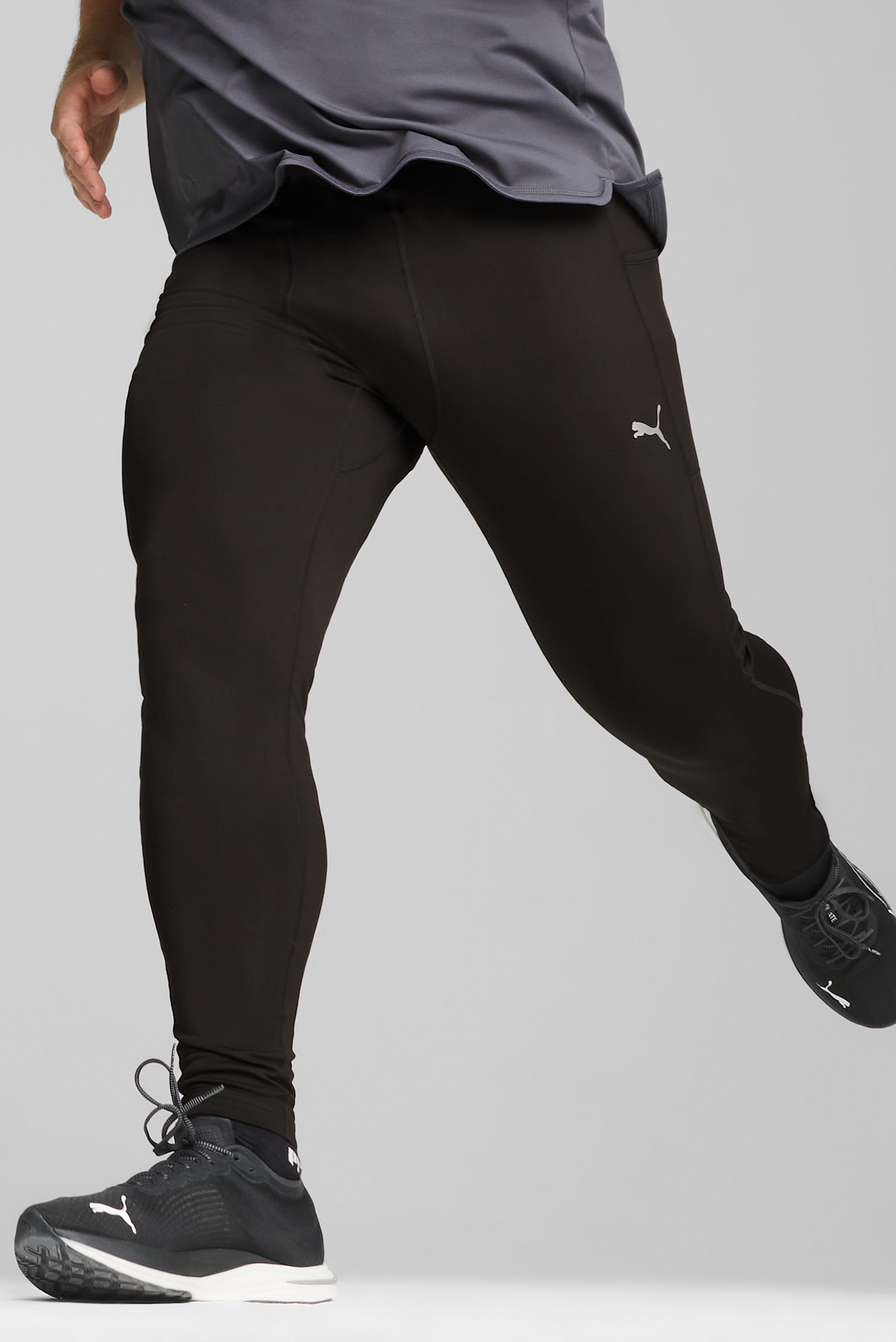 Чоловічі чорні тайтси PUMA RUN Brushed Tights Men 1