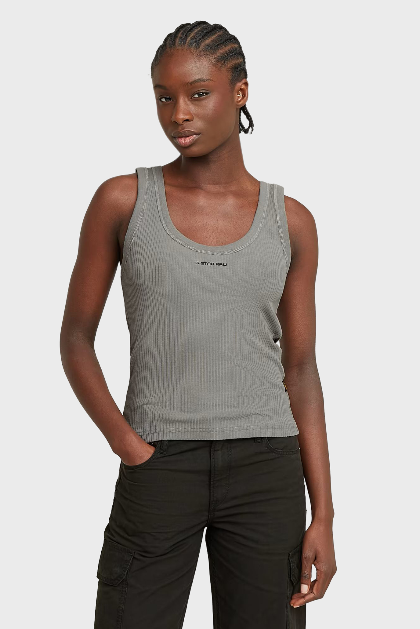 Женская серая майка Slim Серый XS G-Star RAW D26065,D253 Женская серая майка Slim Серый XS G-Star RAW D26065,D253