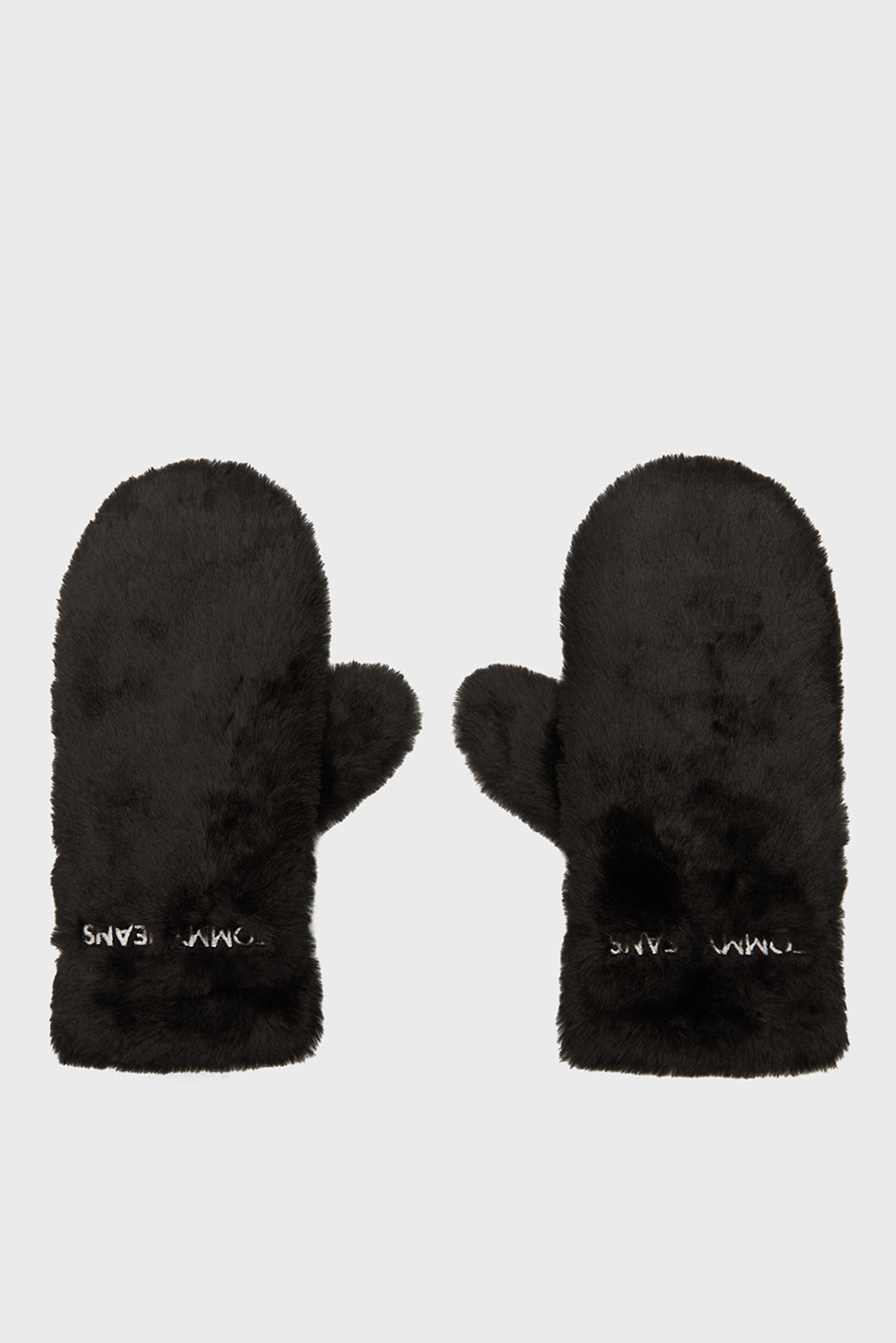 Женские черные рукавицы TJW LINEAR LOGO FUR GLOVES 1