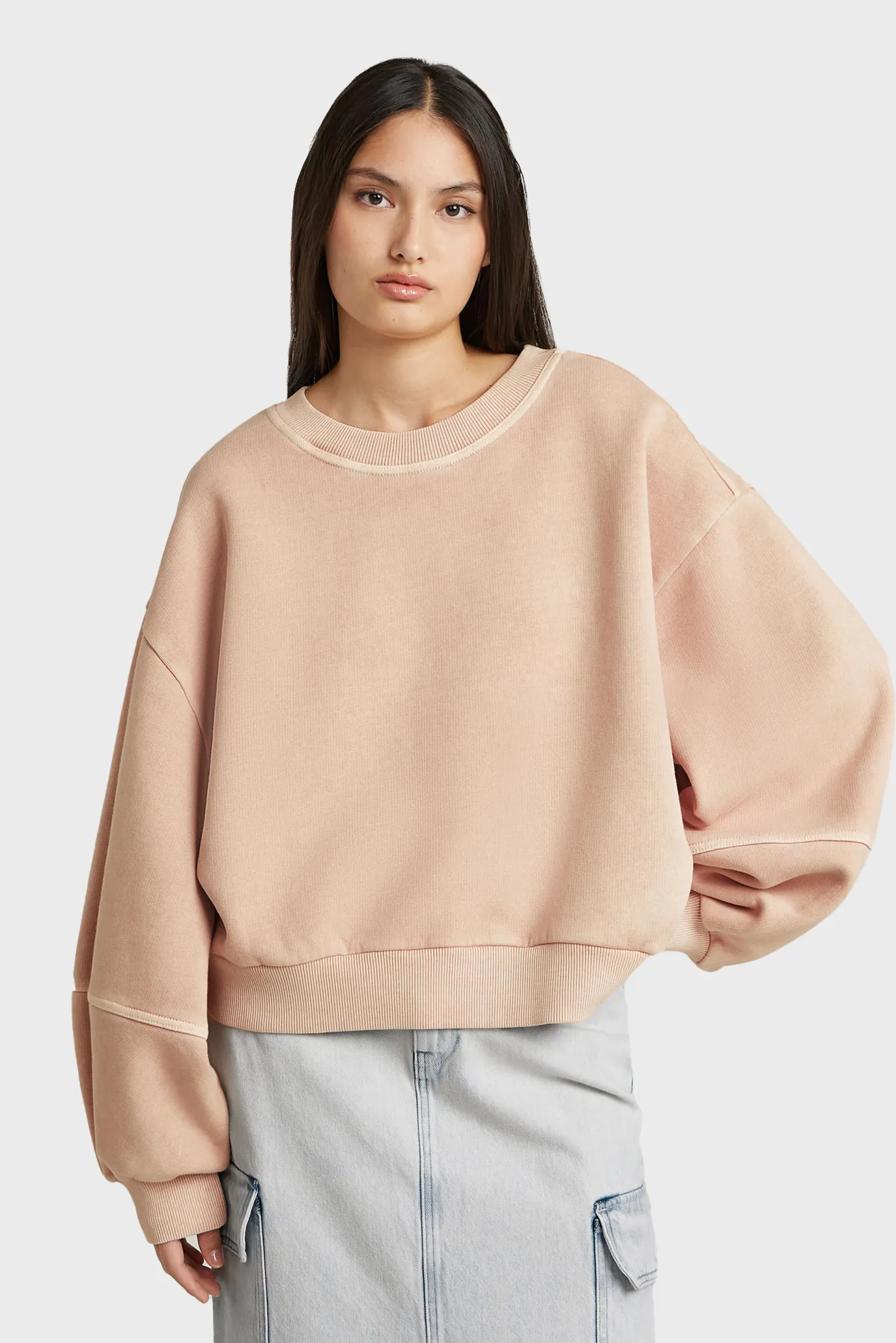 Женский бежевый свитшот Overdyed big 5