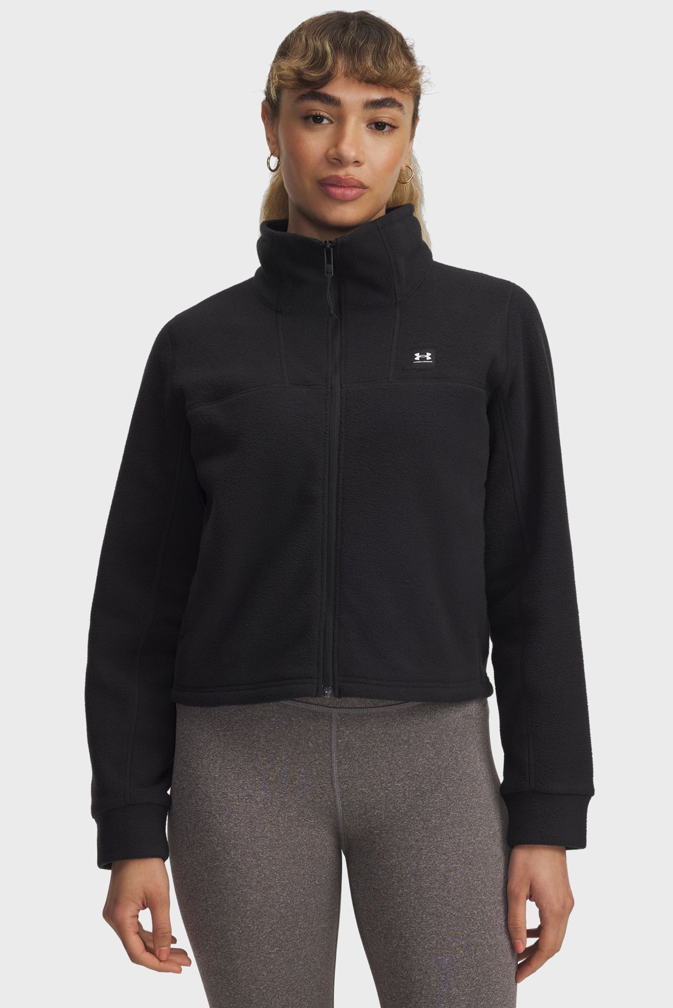 Женская черная спортивная кофта UA W Expanse Fleece FZ Черный XL Under Armour 1387694-002 Женская черная спортивная кофта UA W Expanse Fleece FZ Черный XL Under Armour 1387694-002