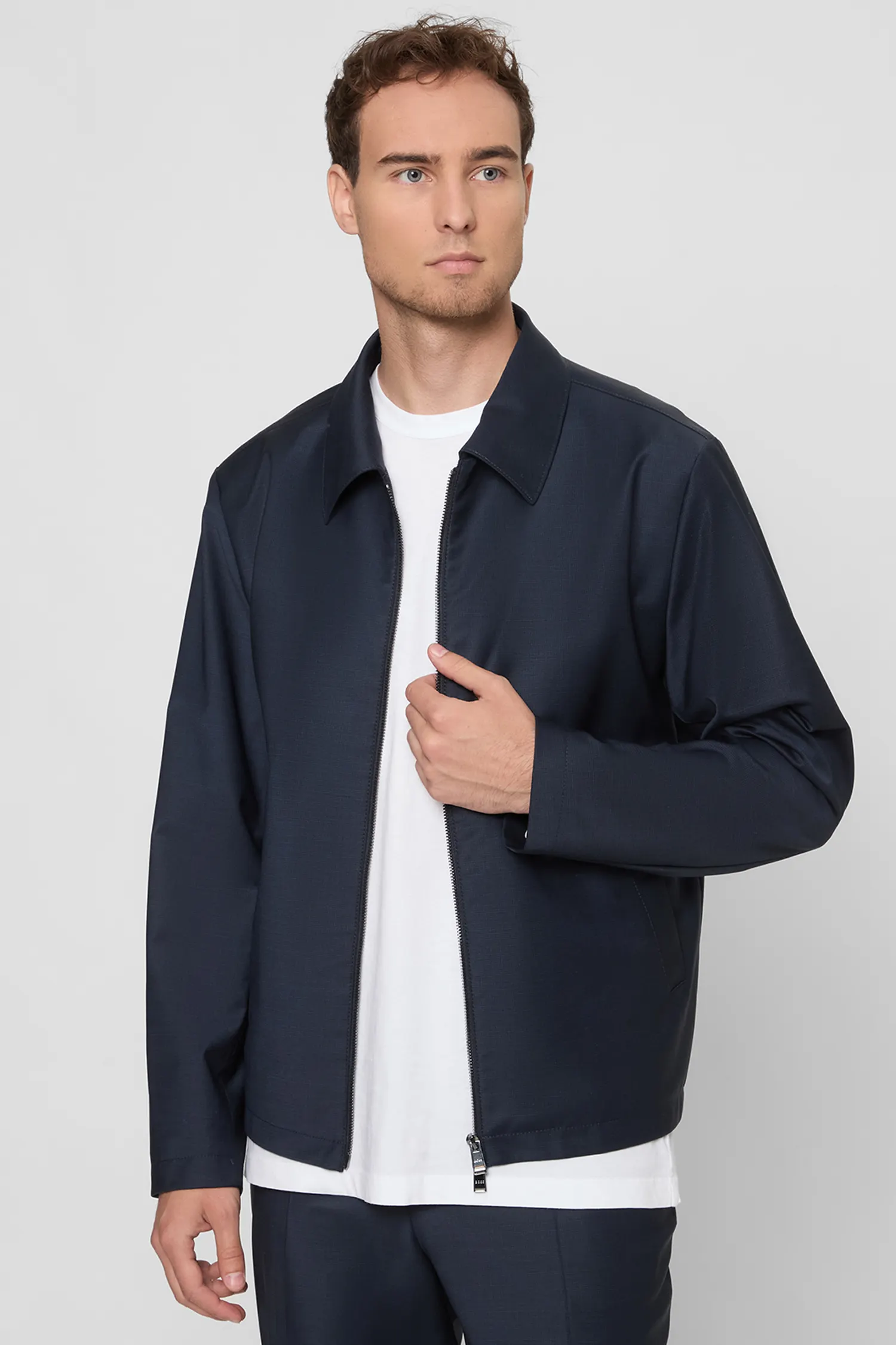 Мужской темно-синий шерстяной костюм (кофта, брюки) 2