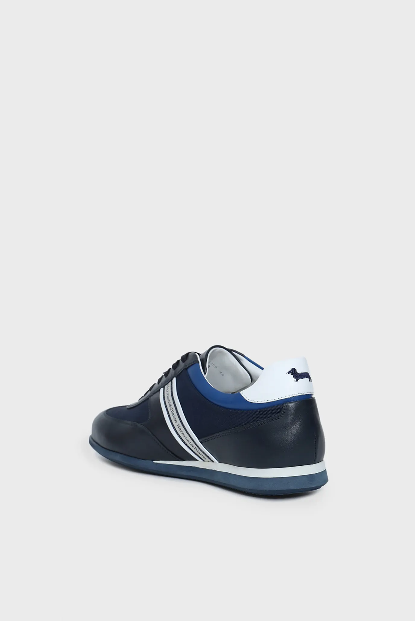 Мужские темно-синие кожаные кроссовки 5