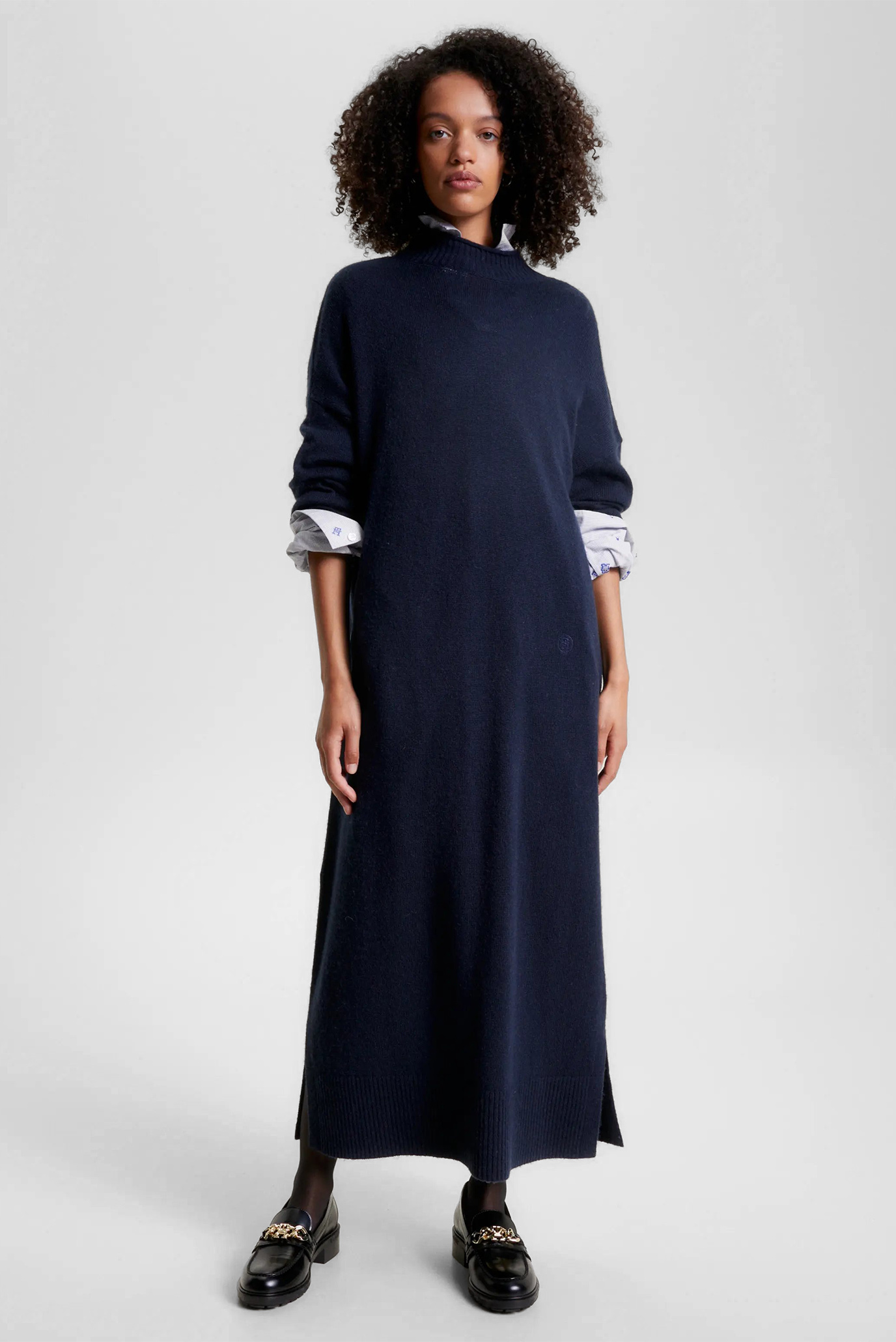Женское темно-синее шерстяное платье SOFT WOOL MIDI 1