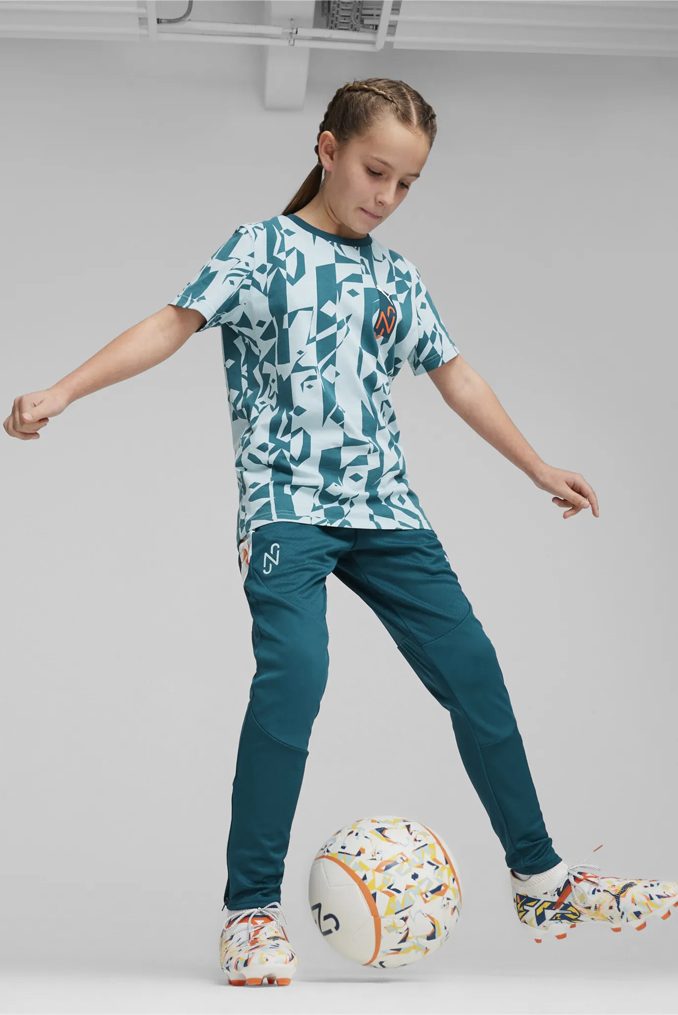 Детская бирюзовая футболка PUMA x NEYMAR JR Creativity Youth Tee 2