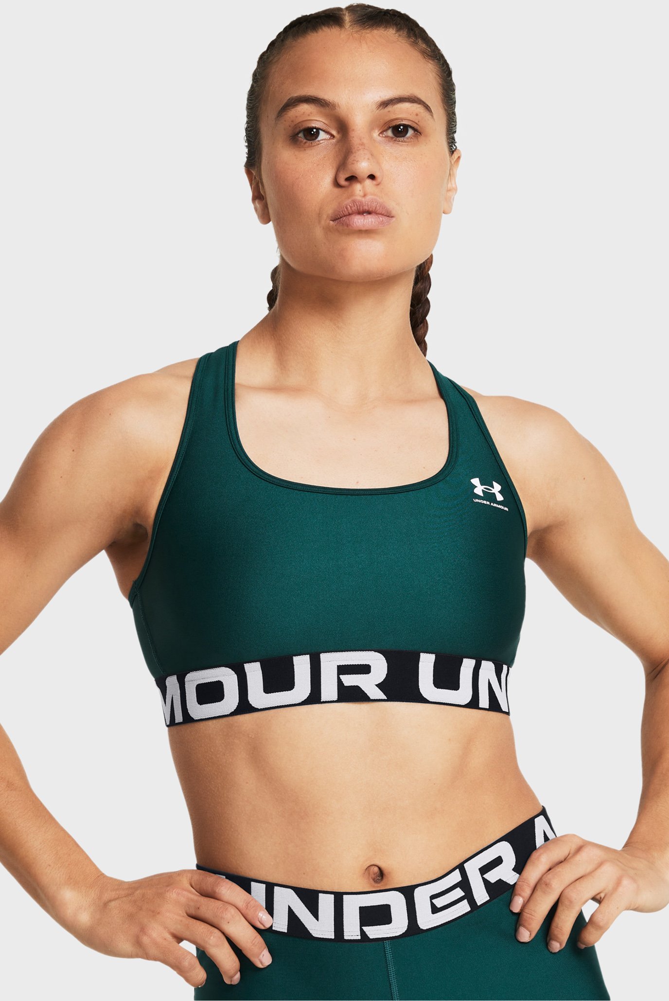 Жіночий зелений спортивний топ UA HG Authentics Mid Branded 1