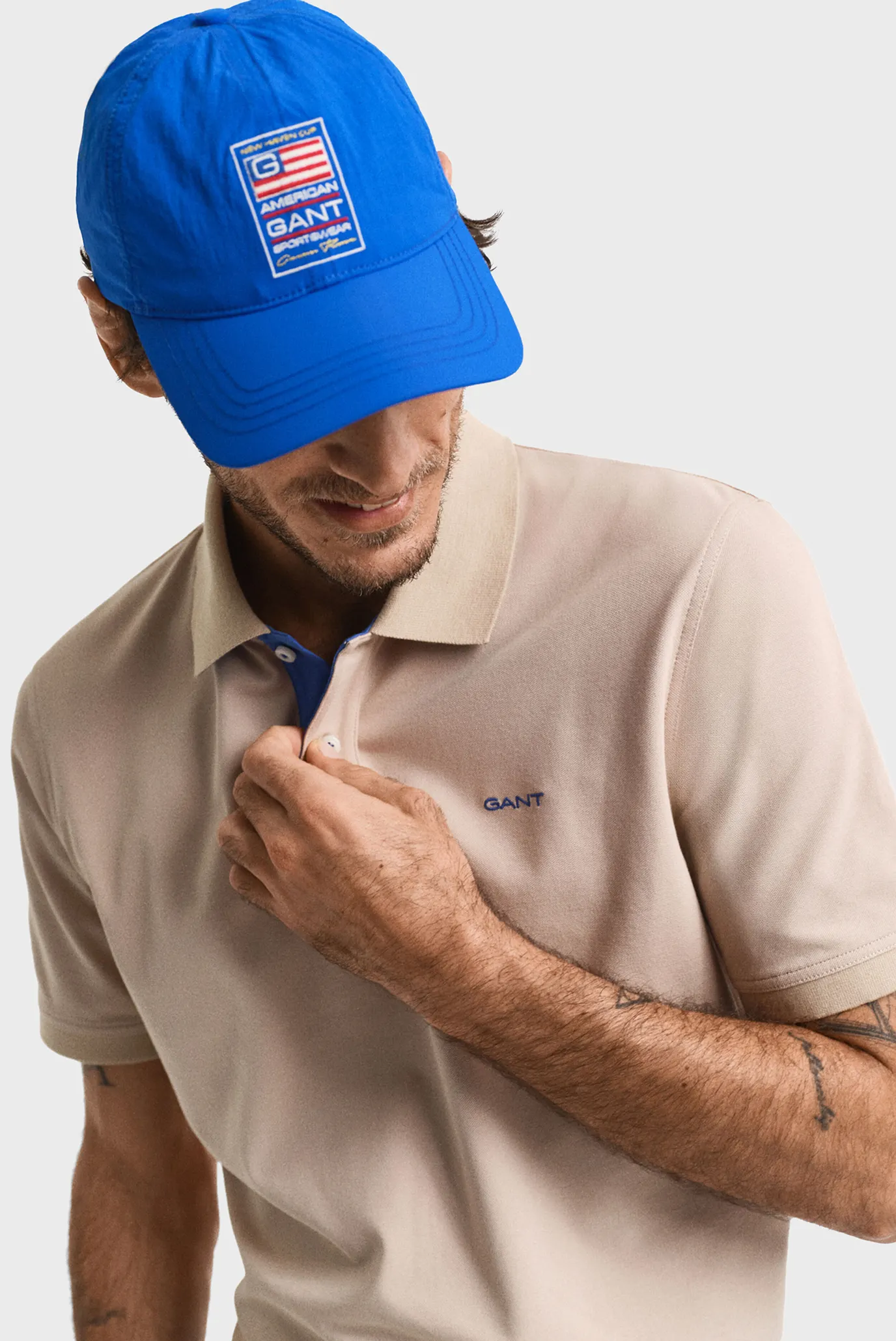 Чоловіче бежеве поло REG CONTRAST PIQUE 4