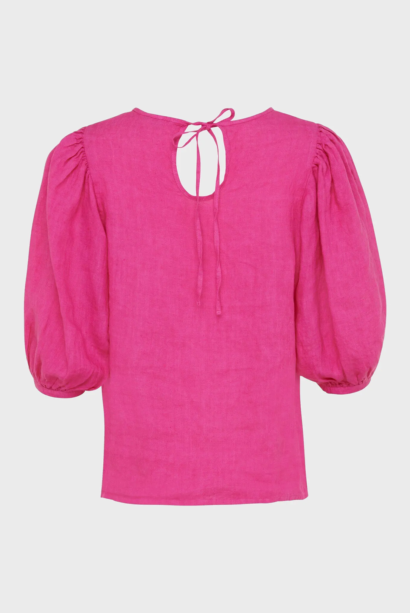 Жіноча малинова лляна блуза 6