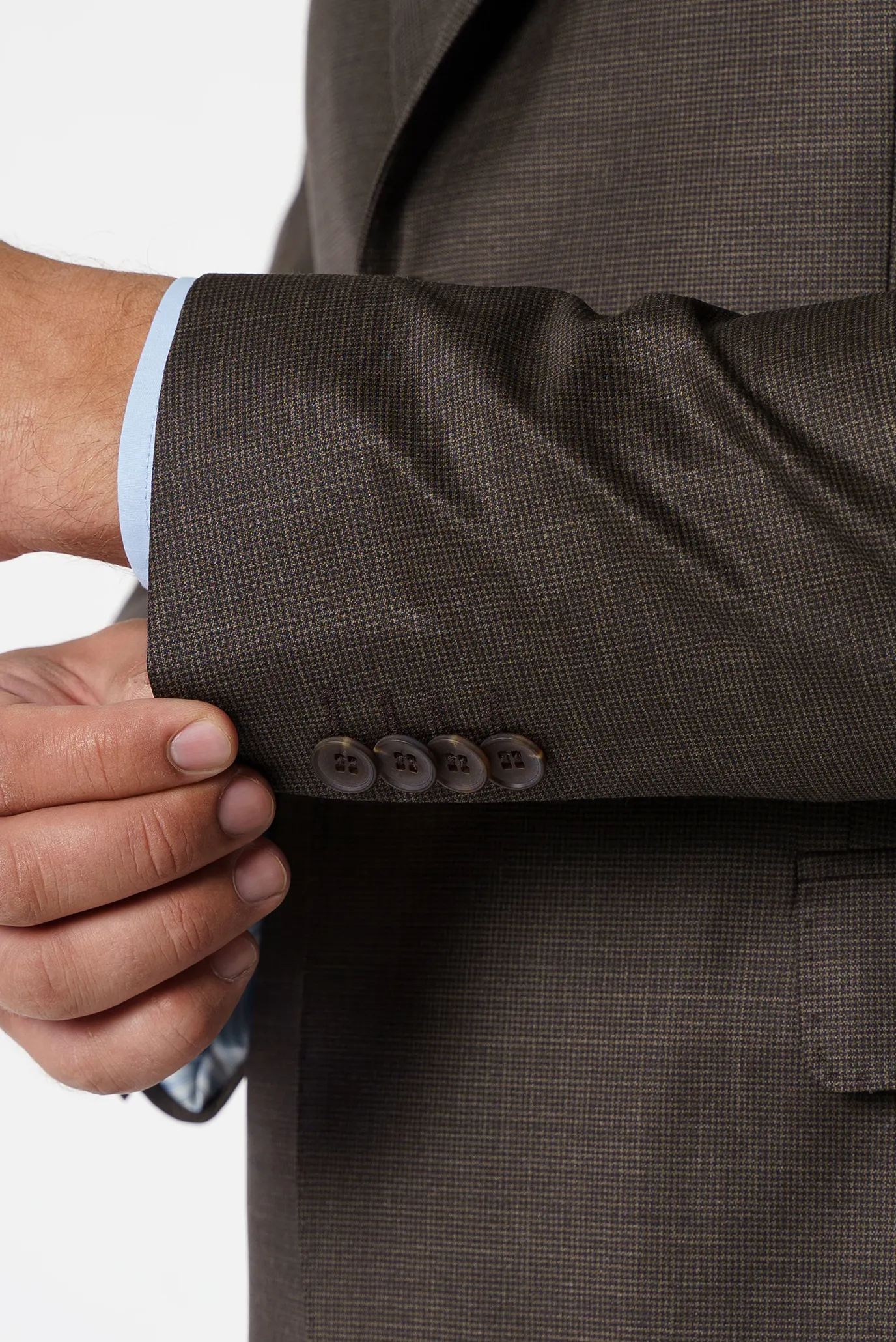Чоловічий темно-коричневий вовняний костюм (піджак, брюки) 5