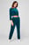 Жіночий зелений велюровий костюм (світшот, брюки)