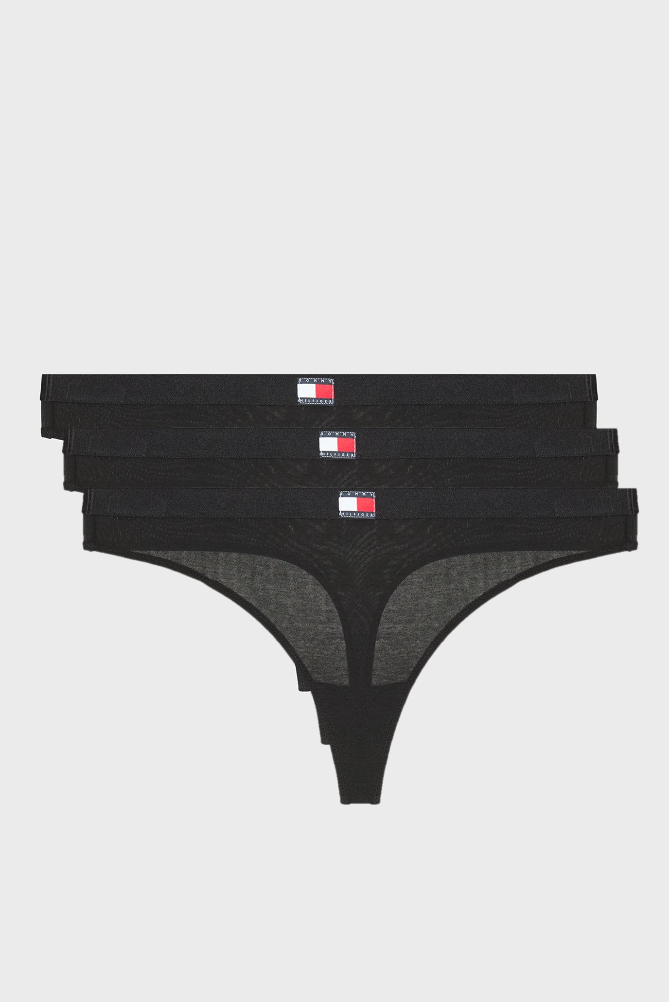 Женские черные  трусики (3 шт) FLAG THONG (EXT. SIZE) 1