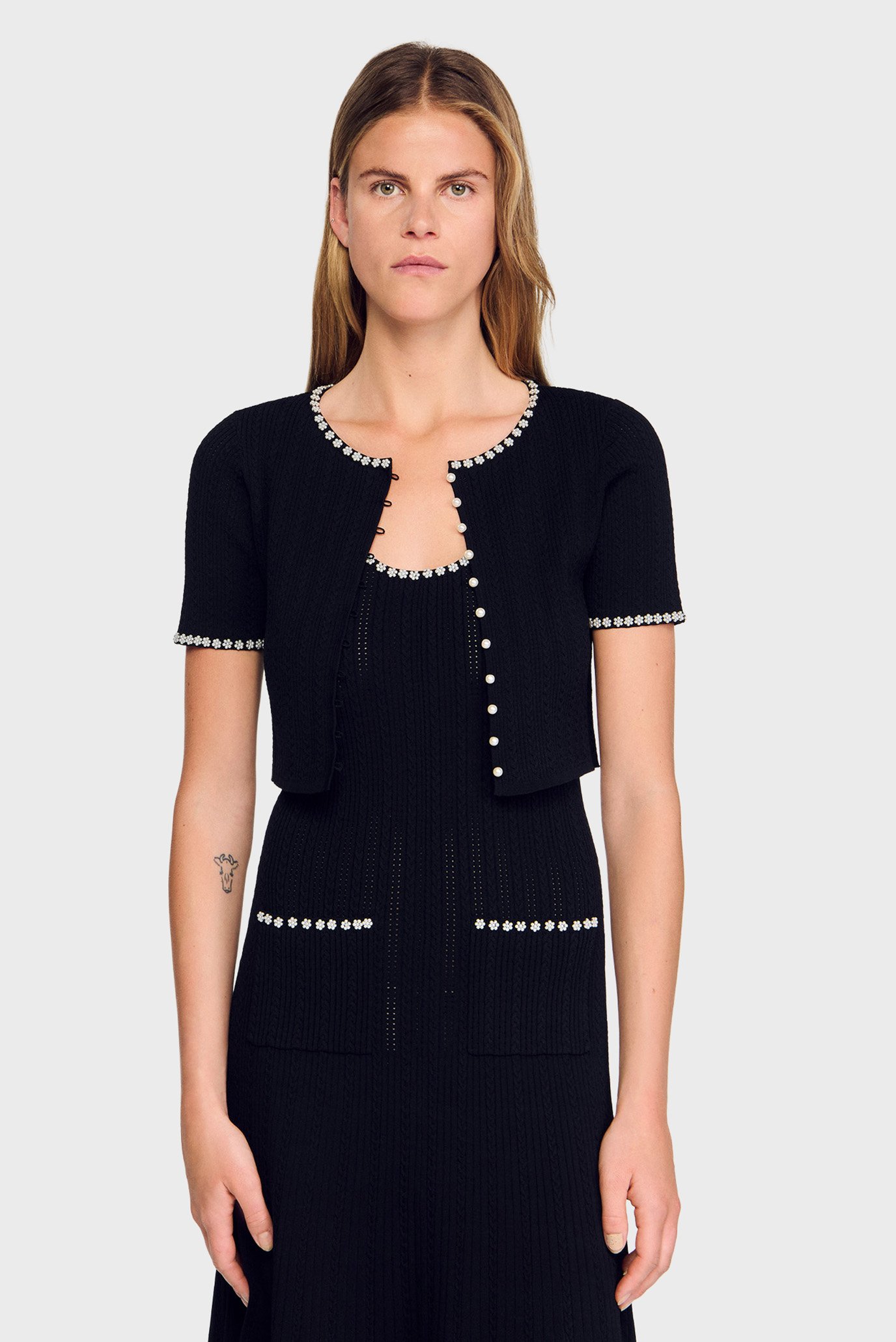 Женский черный кардиган Черный L Sandro SFPCA01264_Black Женский черный кардиган Черный L Sandro SFPCA01264_Black