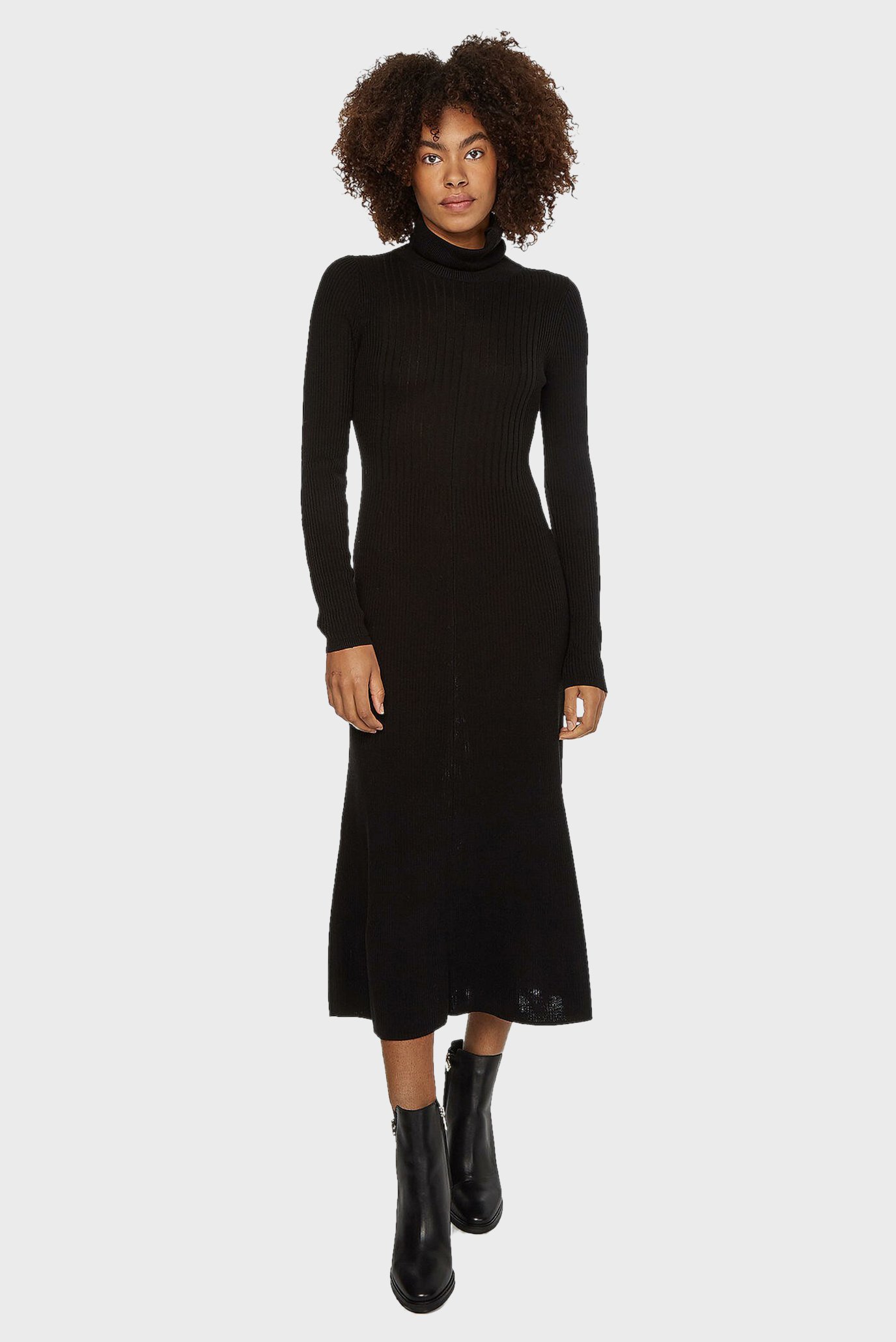 Жіноча чорна сукня LYOCELL SILK RIB 1