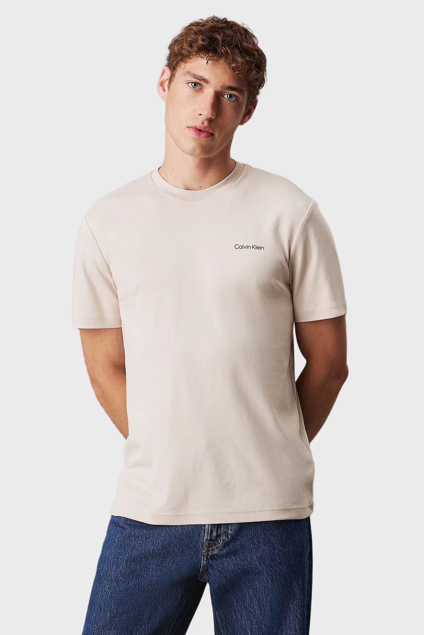 Мужская бежевая футболка MICRO LOGO INTERLOCK T-SHIRT 1