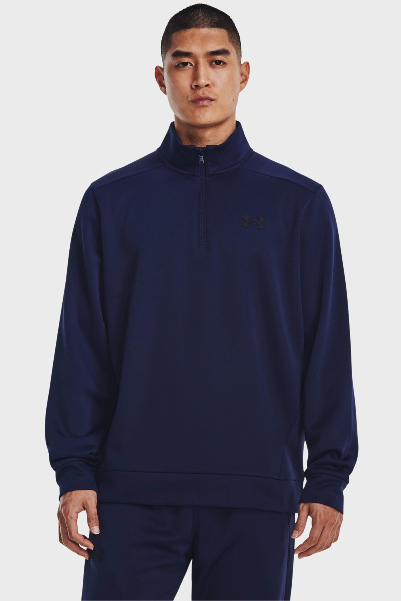 Мужская темно-синяя спортивная кофта UA Armour Fleece 1/4 Zip 1
