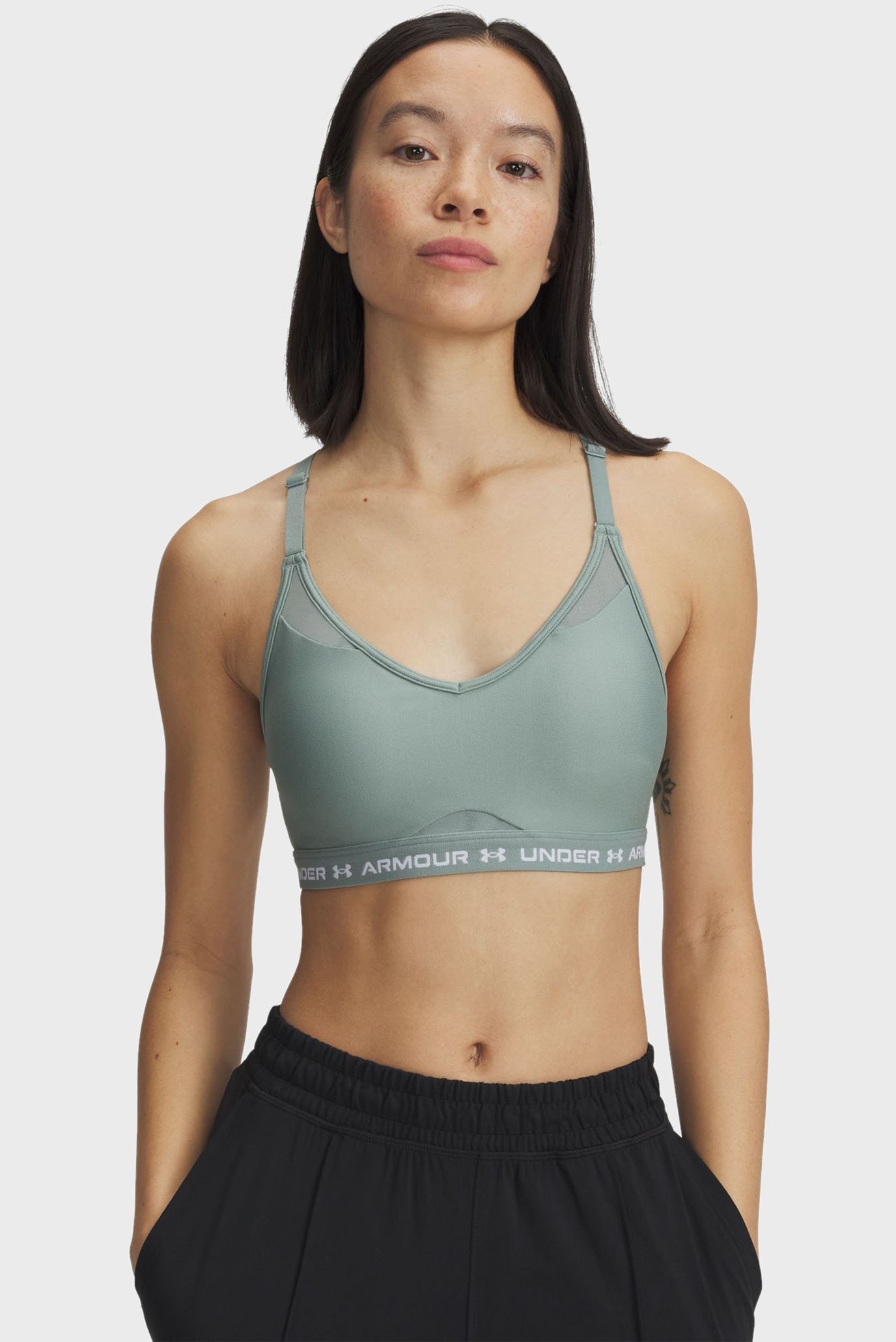 Женский мятный топ UA Crossback Low Bra 1