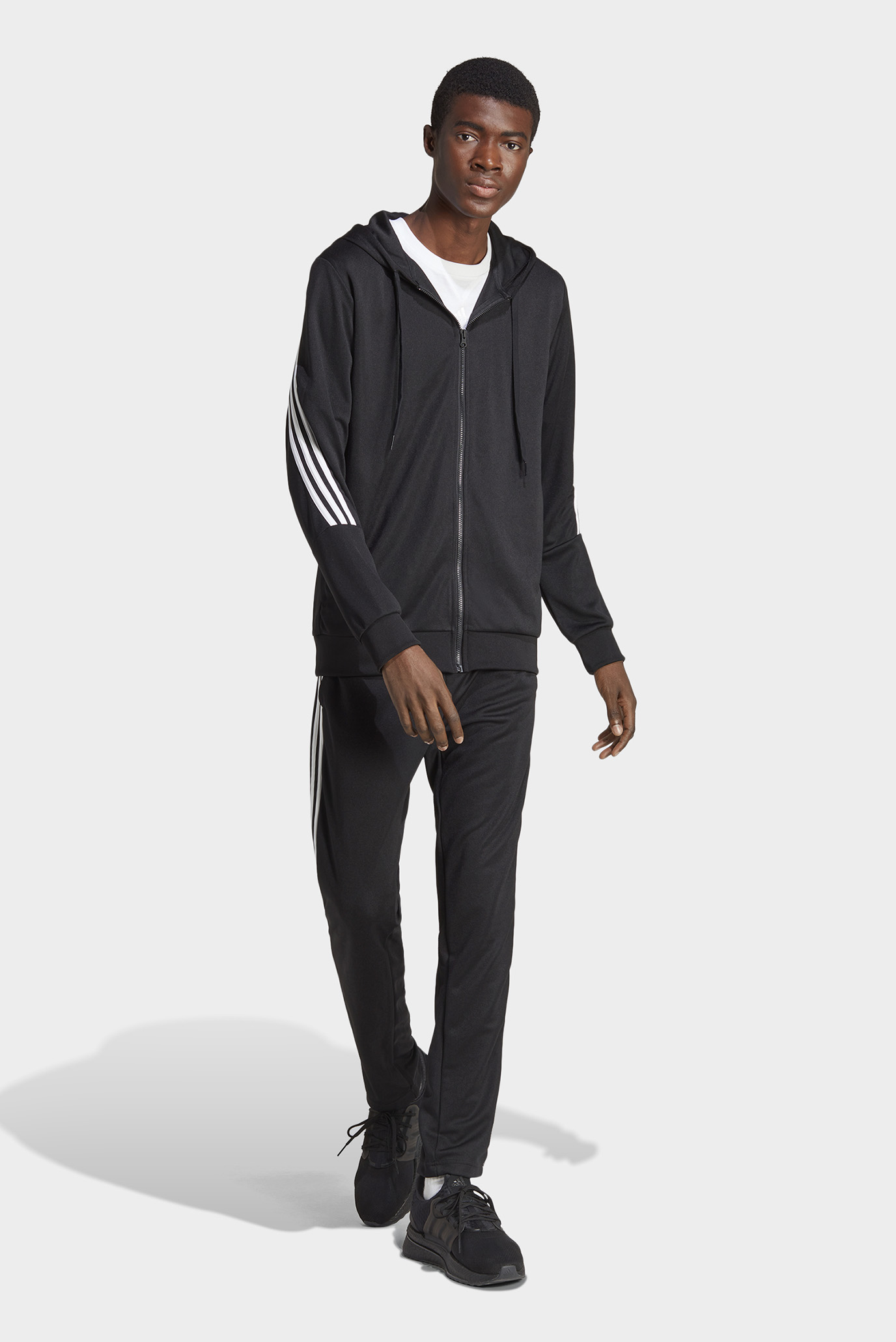 Мужской черный спортивный костюм (кофта, брюки) 3-Stripes 1
