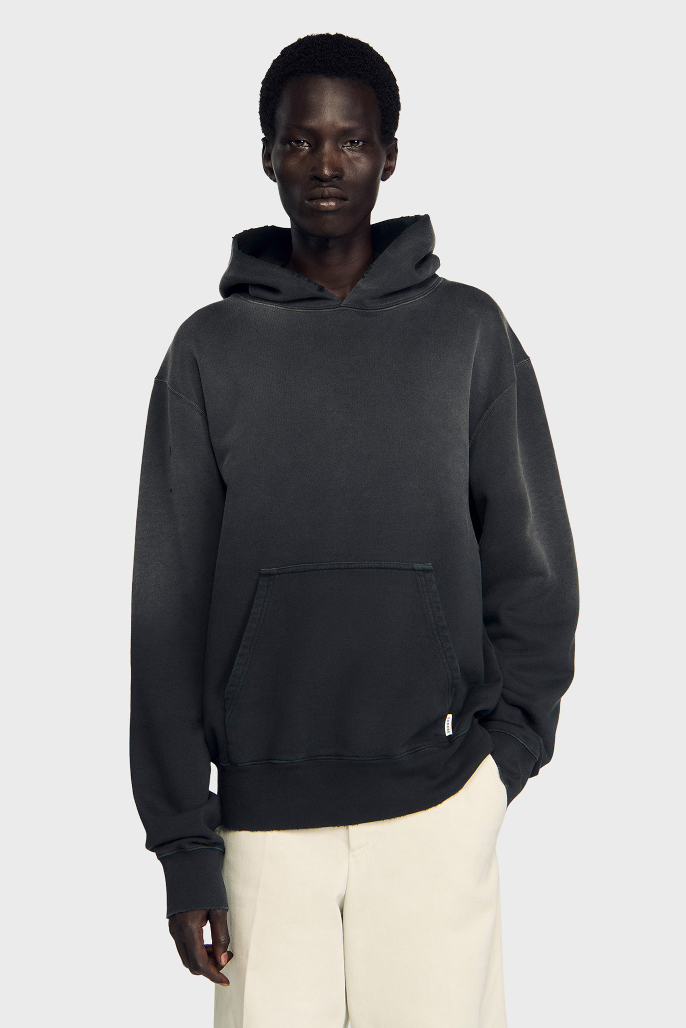 Мужское черное худи Черный L Sandro SHPSW00771_Black Мужское черное худи Черный L Sandro SHPSW00771_Black