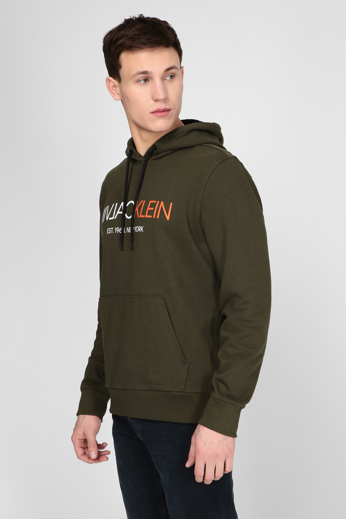 calvin klein reverse logo hoodie