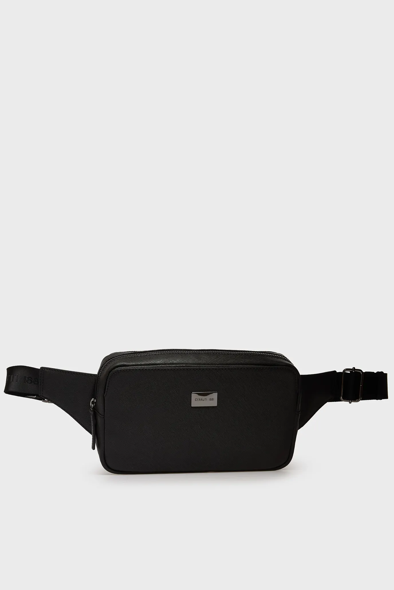 Чоловіча чорна шкіряна поясна сумка OLIVIER 1