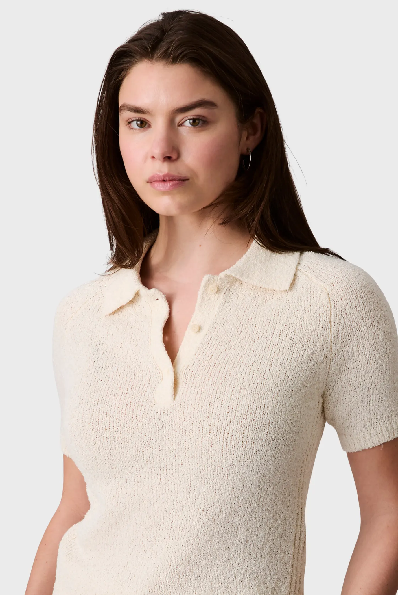 Женское белое поло Summer Boucle 4