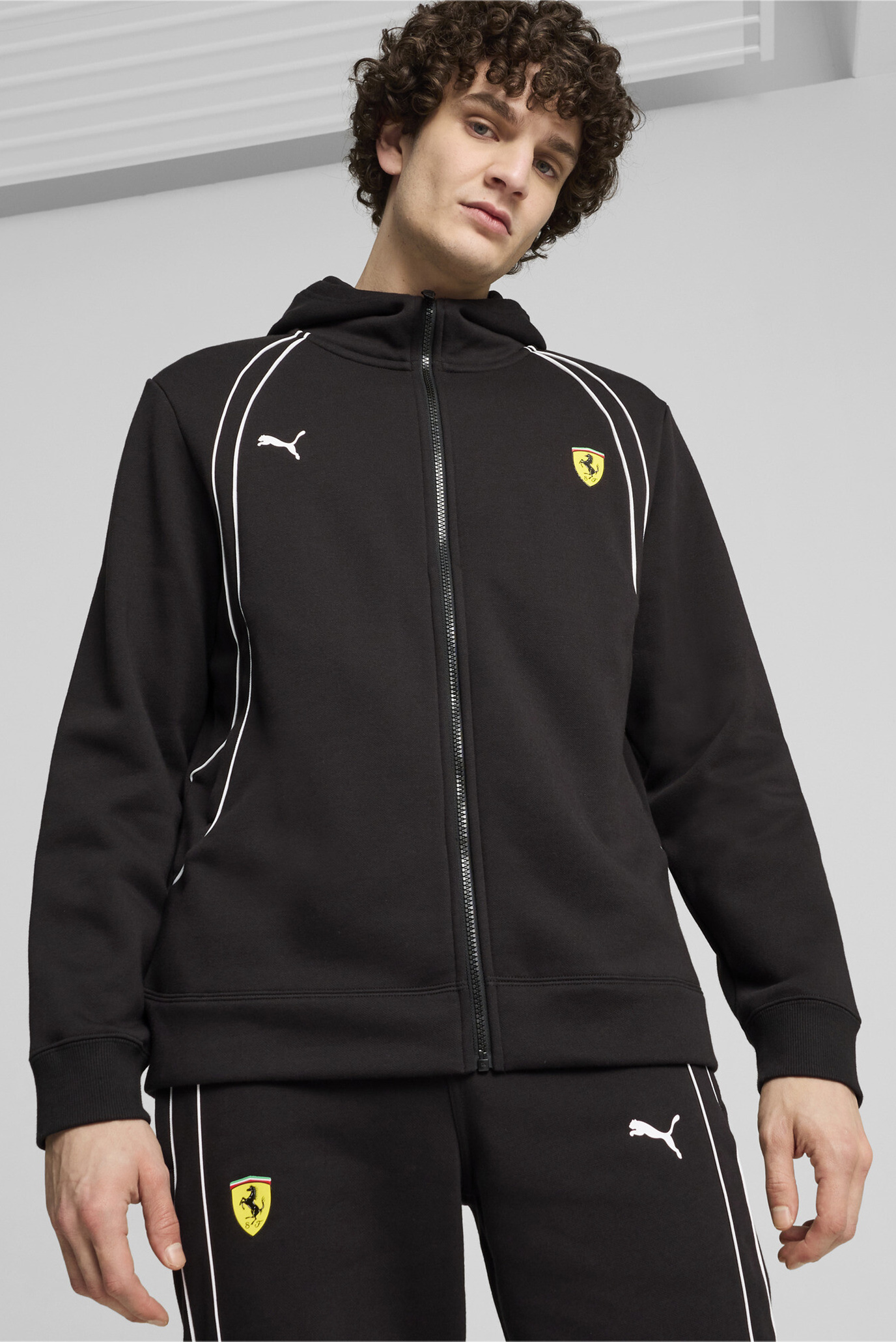 Мужское черное худи Scuderia Ferrari Race Hoodie Men 1