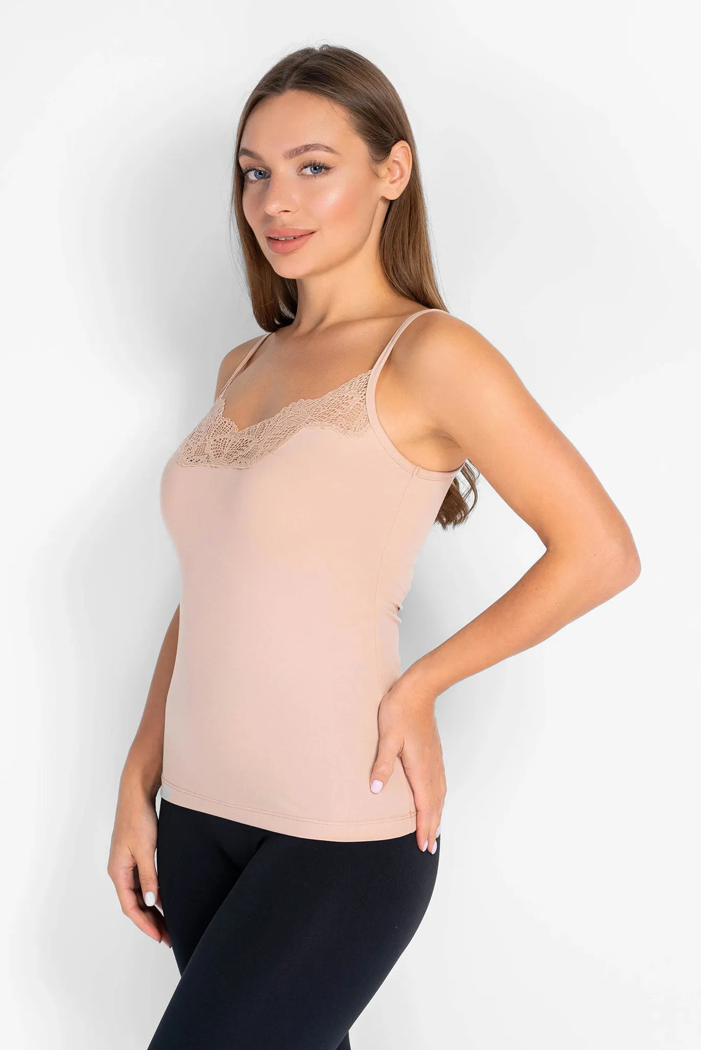 Женская бежевая майка 3