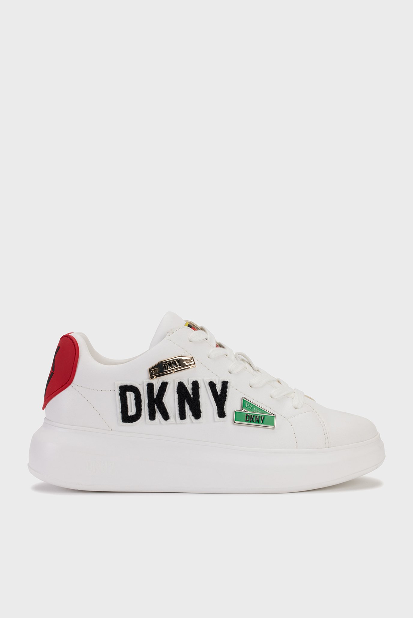 Женские белые кожаные сникерсы Белый 40 DKNY K1497456 Женские белые кожаные сникерсы Белый 40 DKNY K1497456