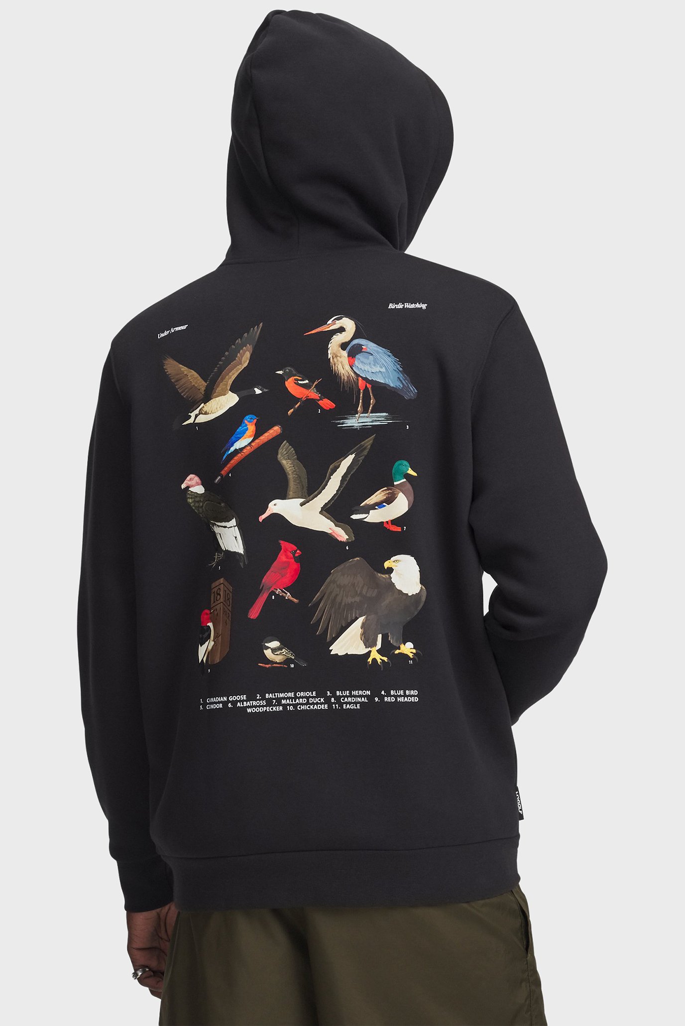 Мужское черное худи UA Birdie Watching Hoodie Черный L Under Armour 6003729-001 Мужское черное худи UA Birdie Watching Hoodie Черный L Under Armour 6003729-001