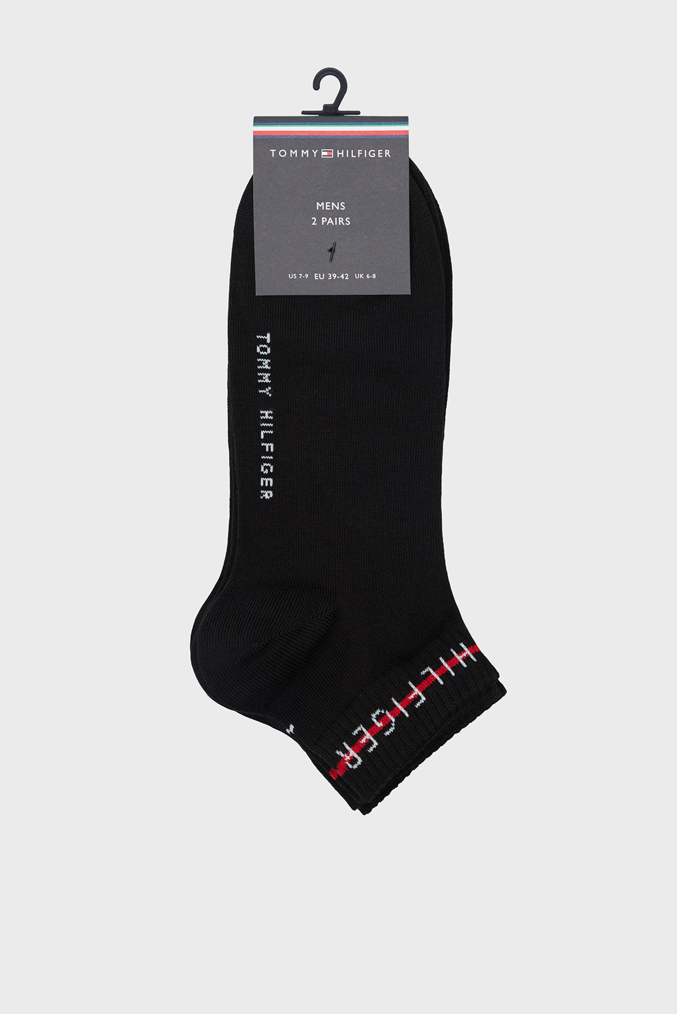 Чоловічі чорні шкарпетки (2 пари) TH MEN QUARTER 2P TH STRIPE 1