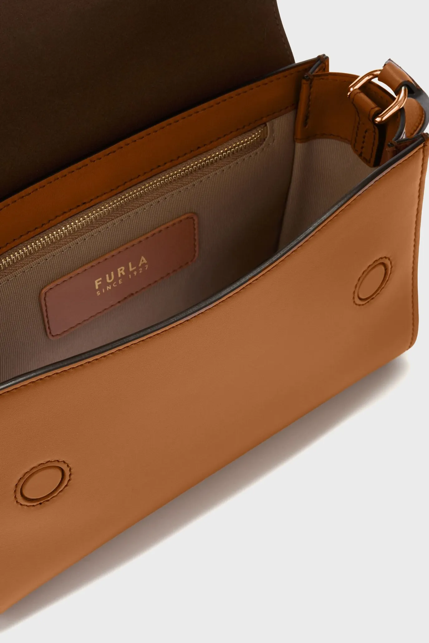 Женская рыжая кожаная сумка 4