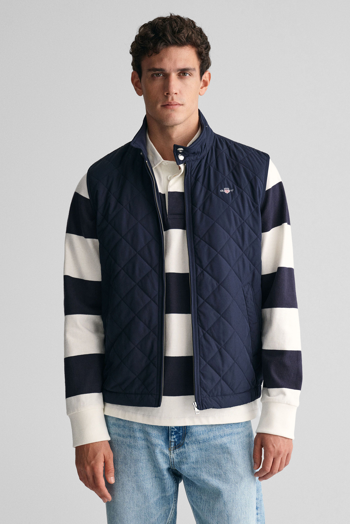 Мужской темно-синий жилет QUILTED WINDCHEATER VEST 1