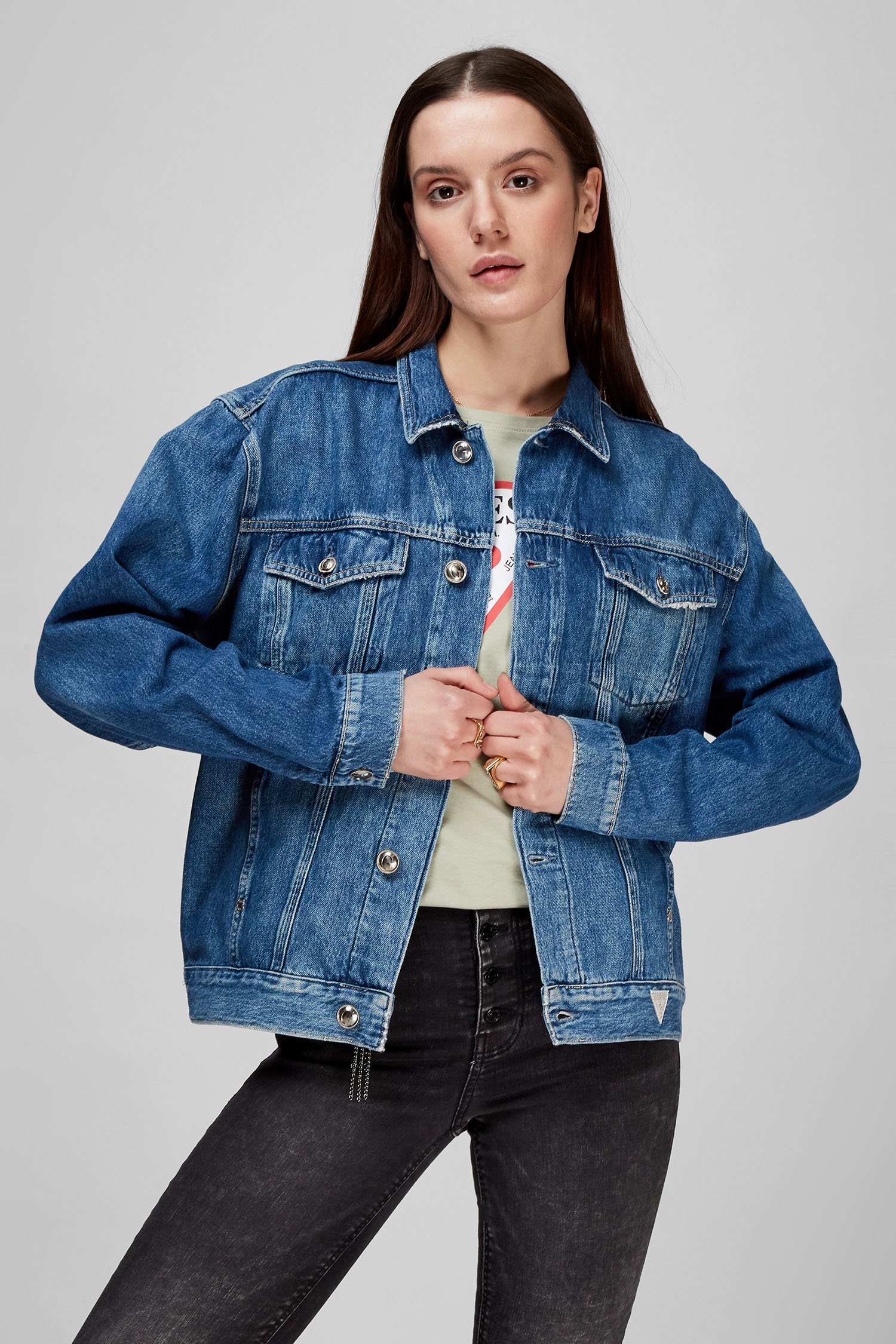 Жіноча блакитна джинсова куртка 1