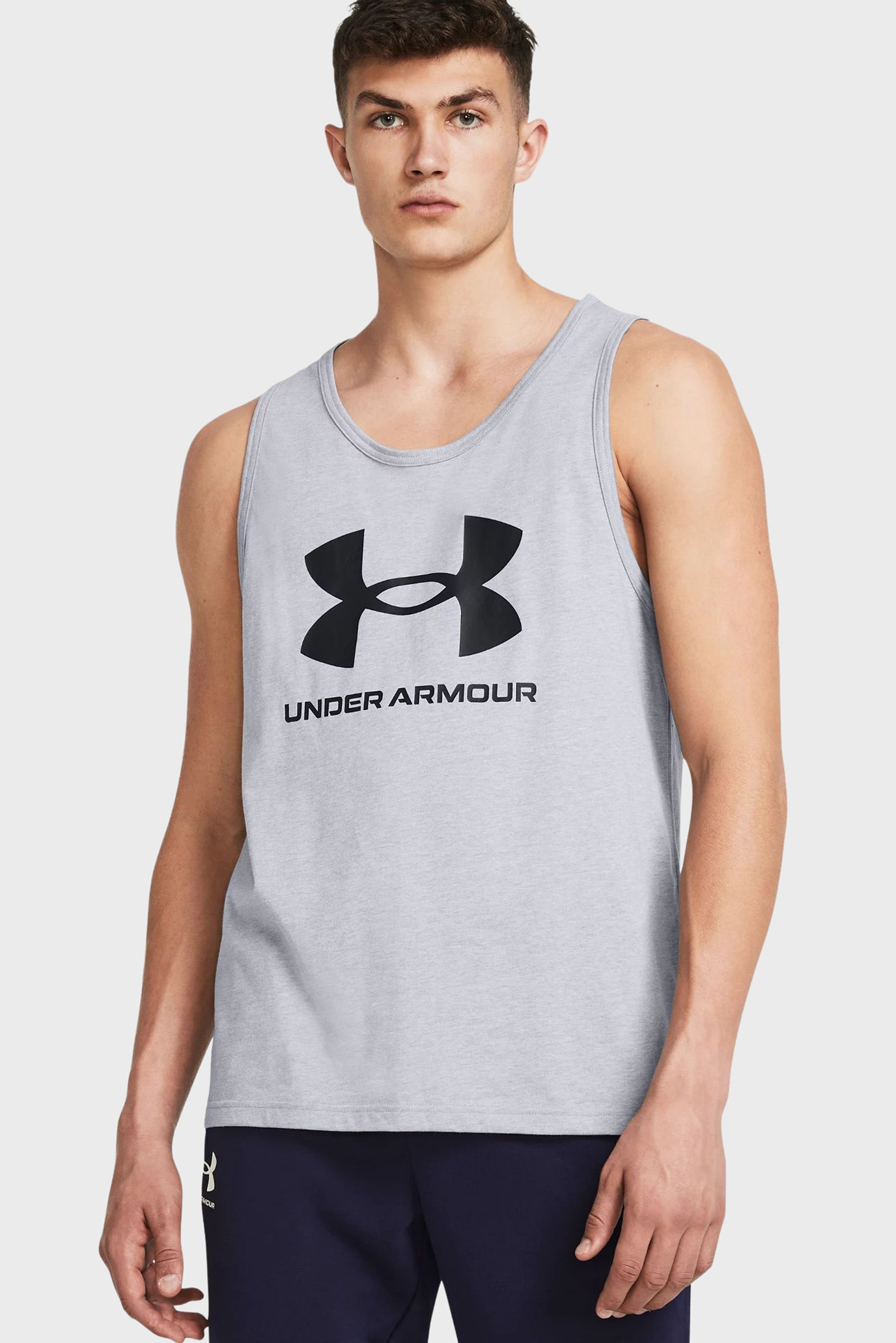 Мужская серая майка UA SPORTSTYLE LOGO TANK Серый XXL Under Armour 1382883-035 Мужская серая майка UA SPORTSTYLE LOGO TANK Серый XXL Under Armour 1382883-035