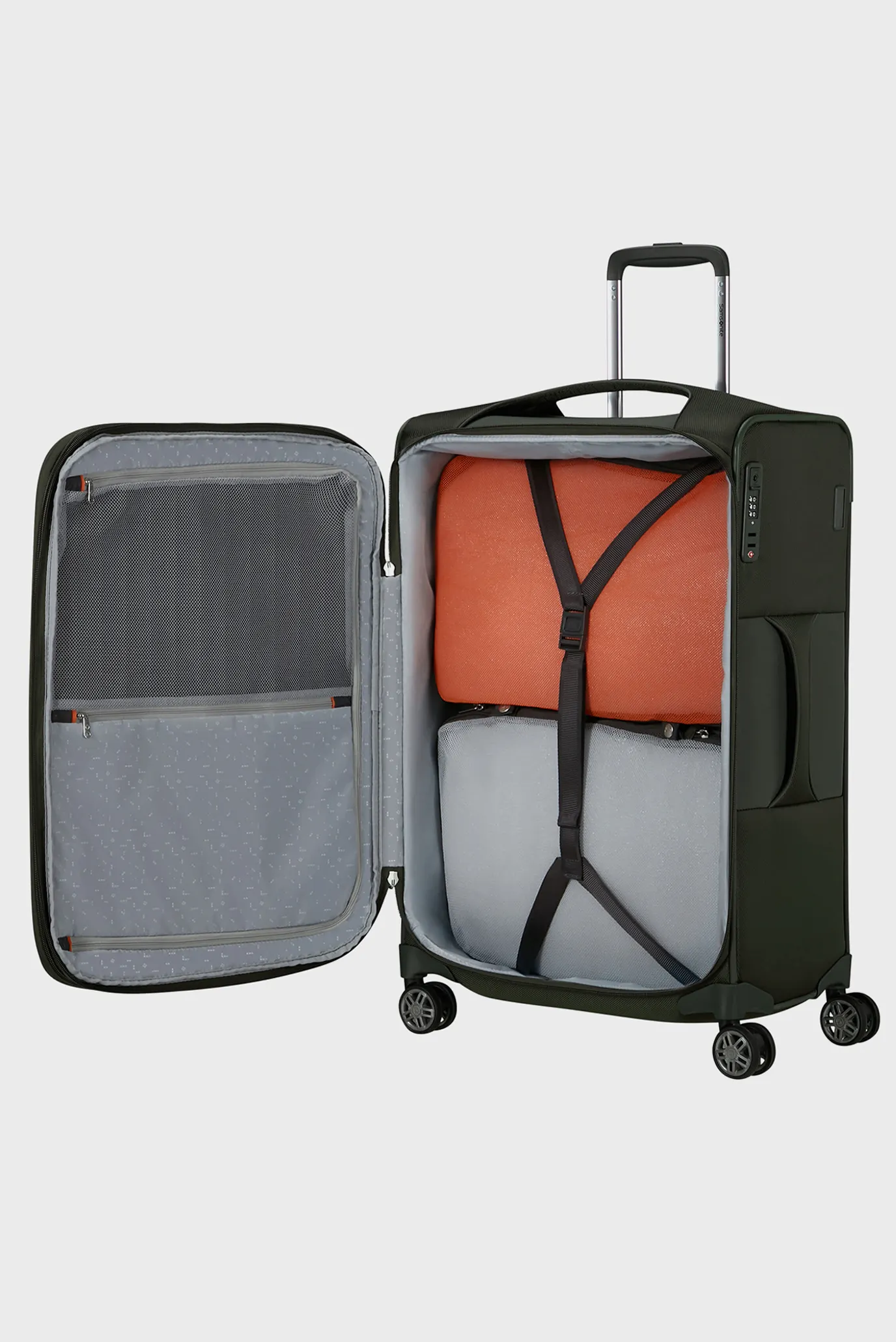 Темно-зелена валіза 67 см RE-LITE 4