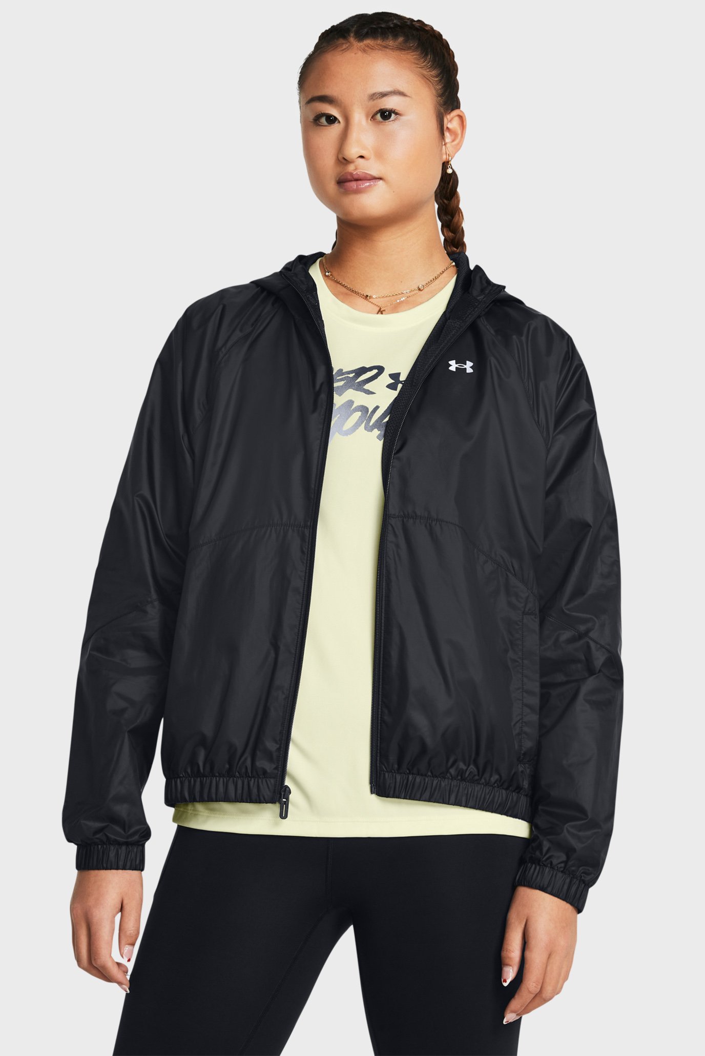 Женская черная ветровка UA SPORT WINDBREAKER JKT 1