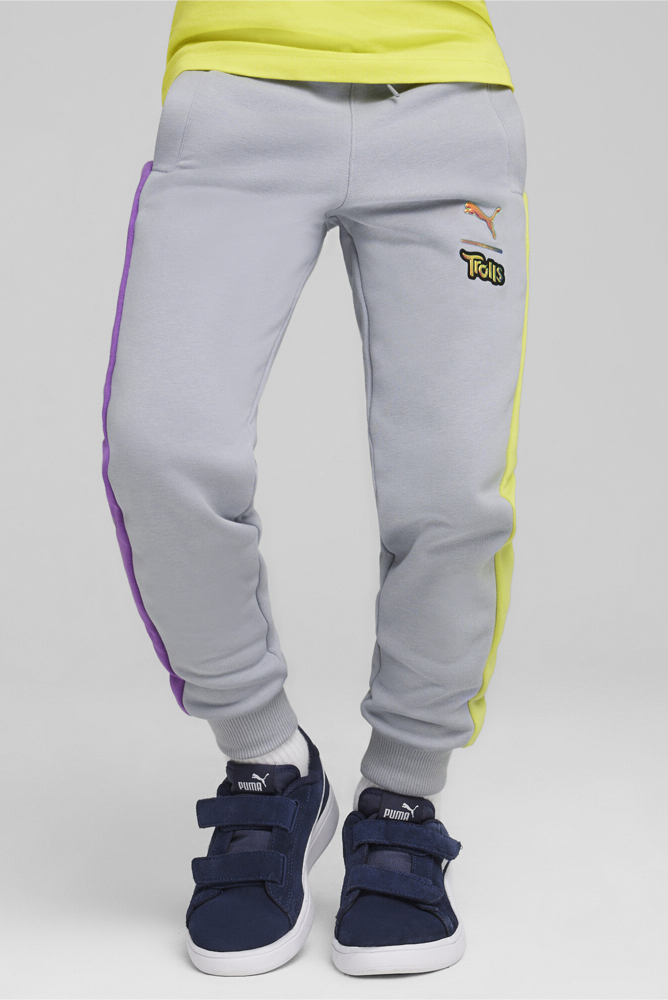 Детские светло-серые спортивные брюки PUMA x TROLLS Kids' T7 Track Pants 1