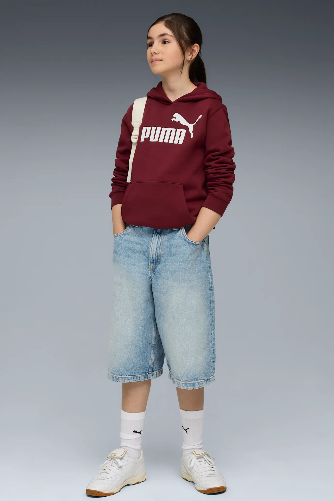 Детское бордовое худи ESS No. 1 Logo Fleece Hoodie Youth 2