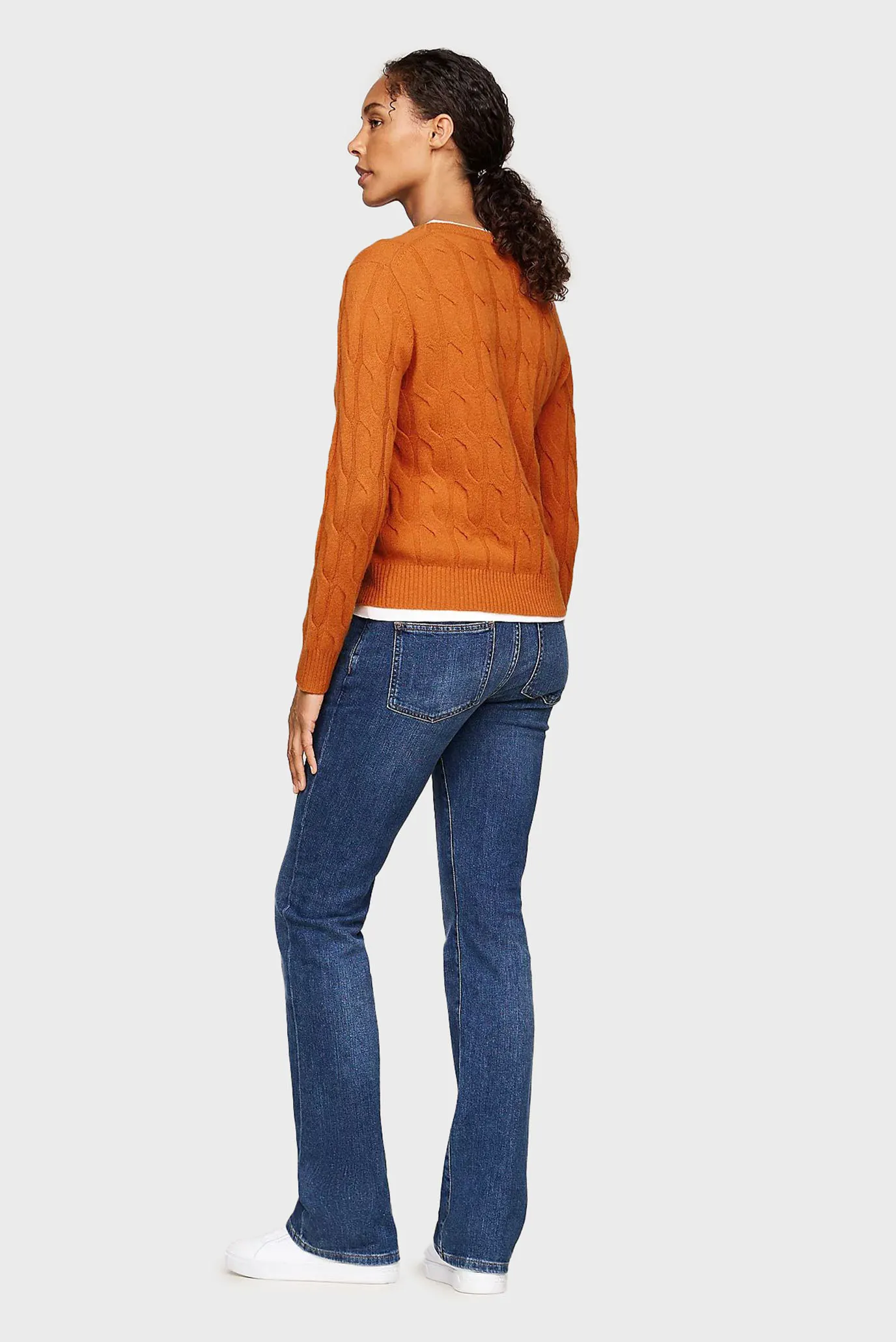 Женский оранжевый шерстяной джемпер SOFT WOOL CABLE C-NK LS SWT 3