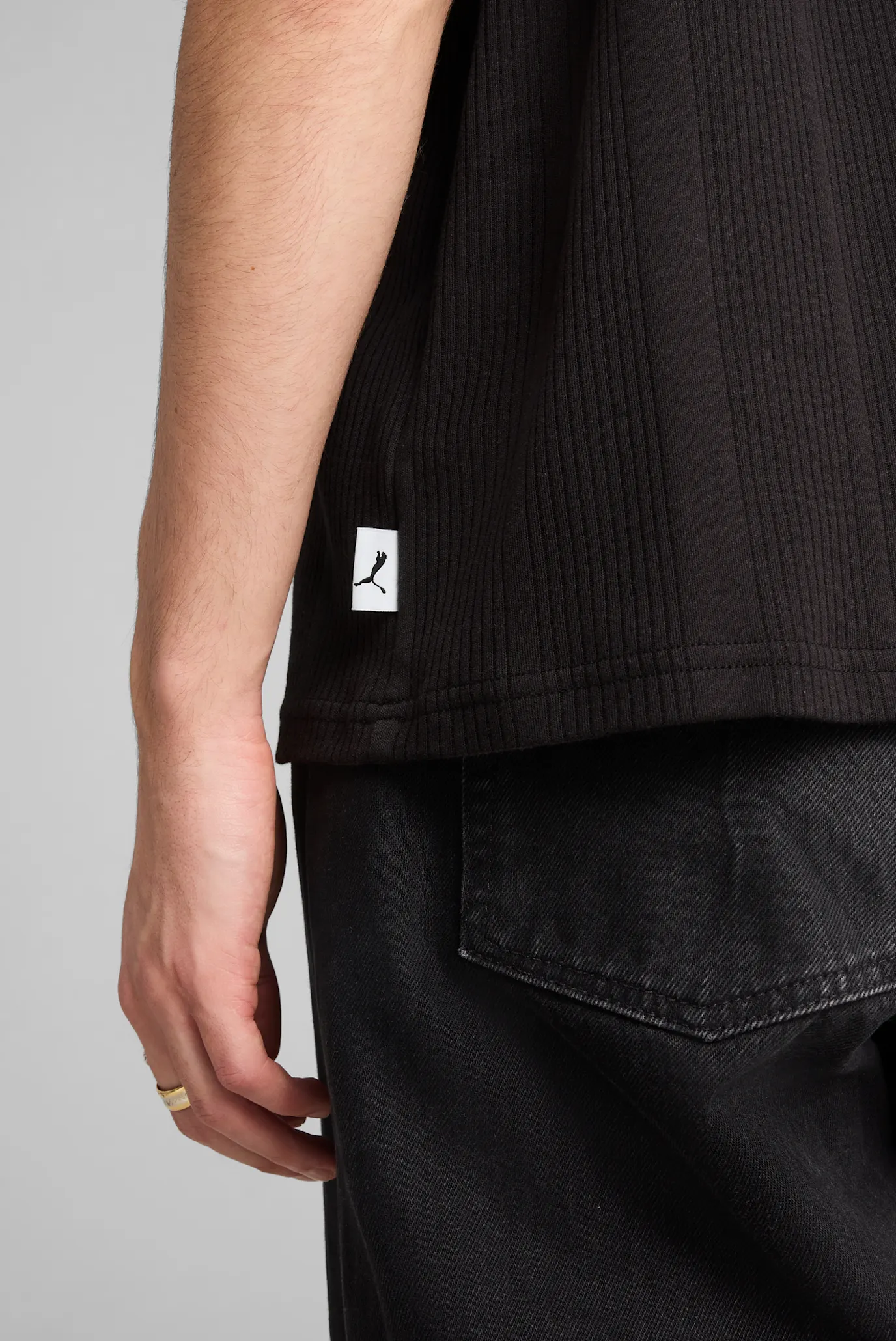 Чоловіче чорне поло у смужку MMQ Polo Men 5